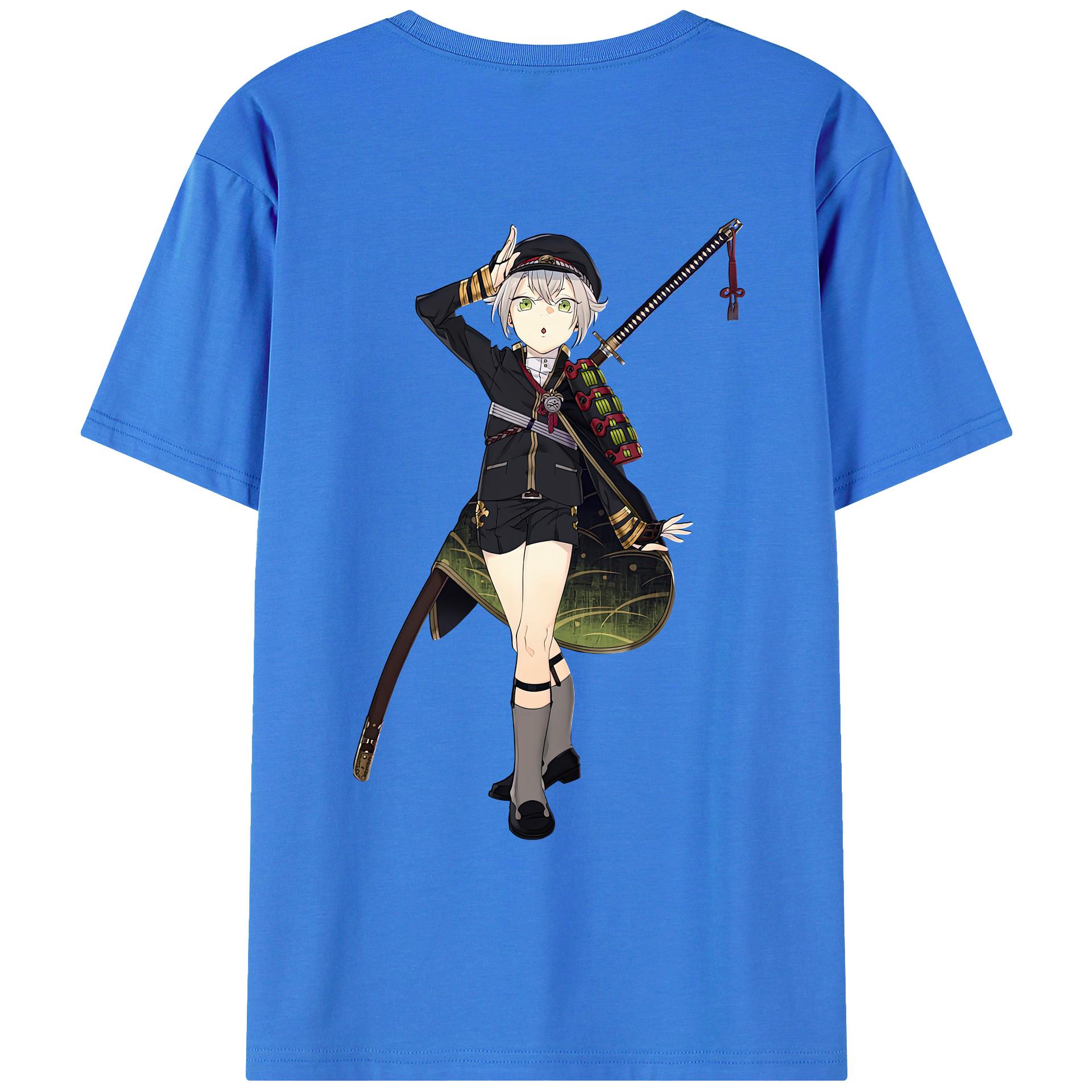 （画像用） 刀剣乱舞 Touken Ranbu 綿100％ メンズ半袖Tシャツ（バックプリント） 通気性