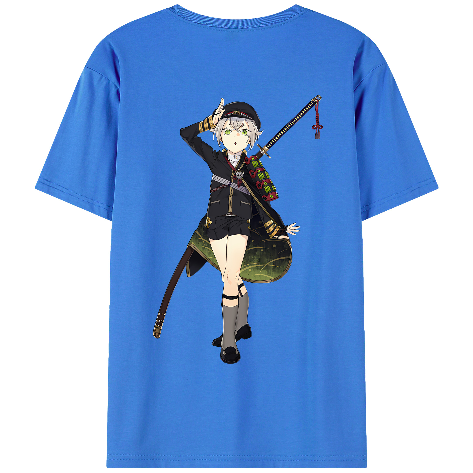（画像用） 刀剣乱舞 Touken Ranbu 綿100％ メンズ半袖Tシャツ（バックプリント） 通気性