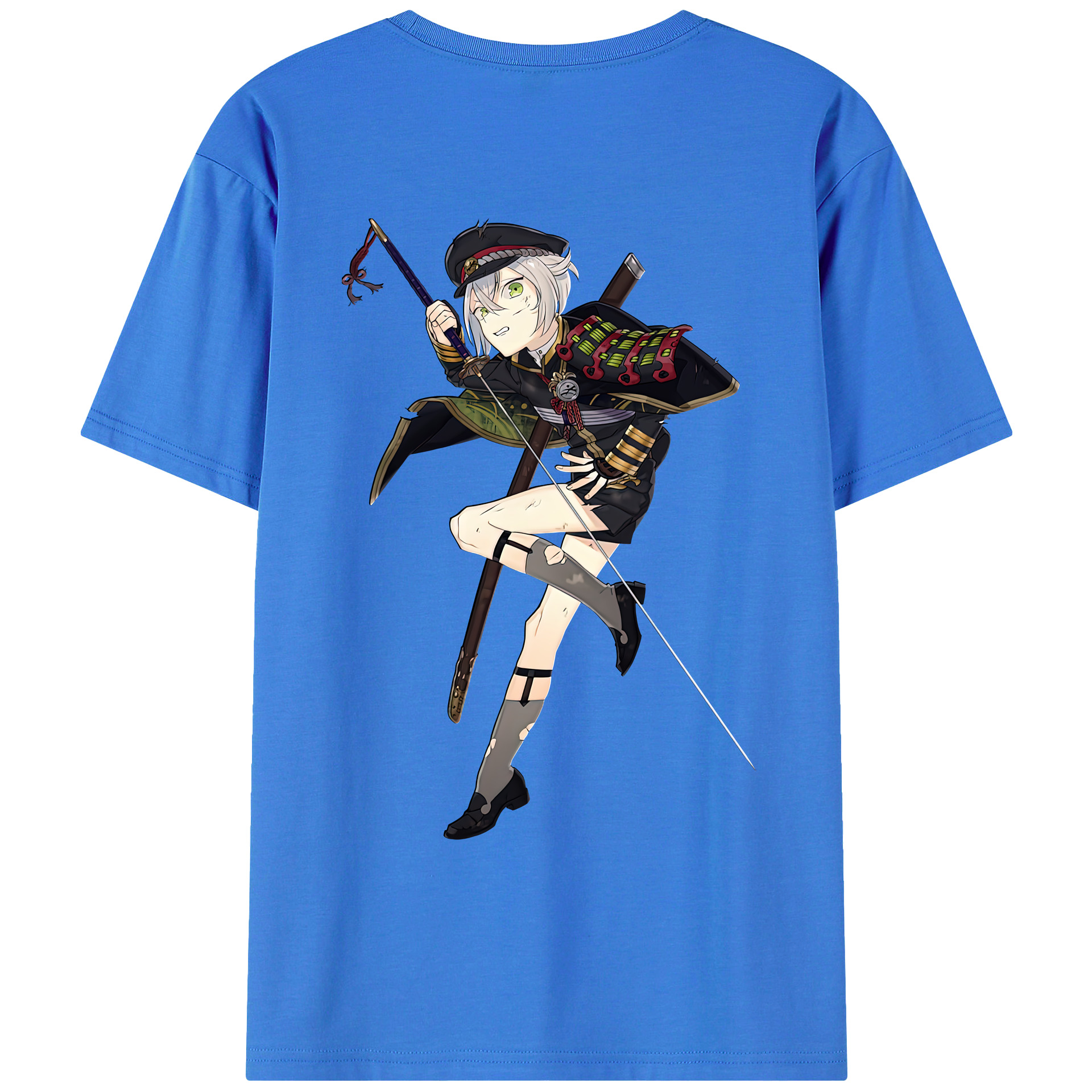 （画像用） 刀剣乱舞 Touken Ranbu 綿100％ メンズ半袖Tシャツ（バックプリント） 通気性