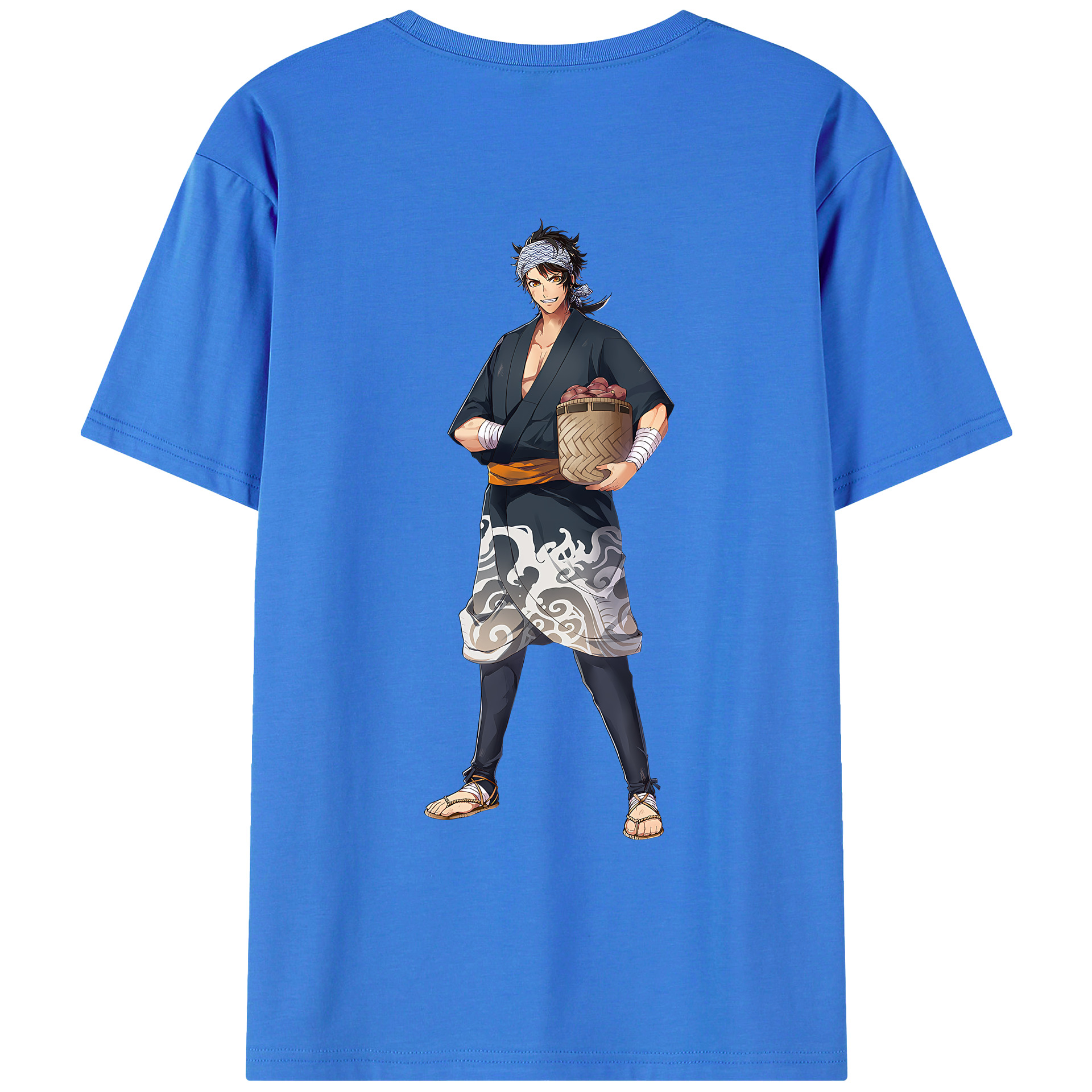 （画像用） 刀剣乱舞 Touken Ranbu 綿100％ メンズ半袖Tシャツ（バックプリント） 通気性