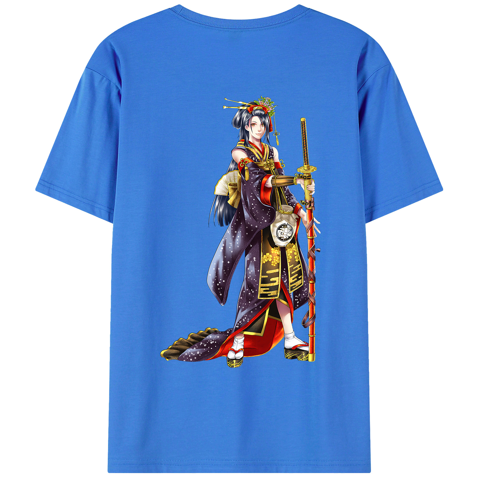 （画像用） 刀剣乱舞 Touken Ranbu 綿100％ メンズ半袖Tシャツ（バックプリント） 通気性