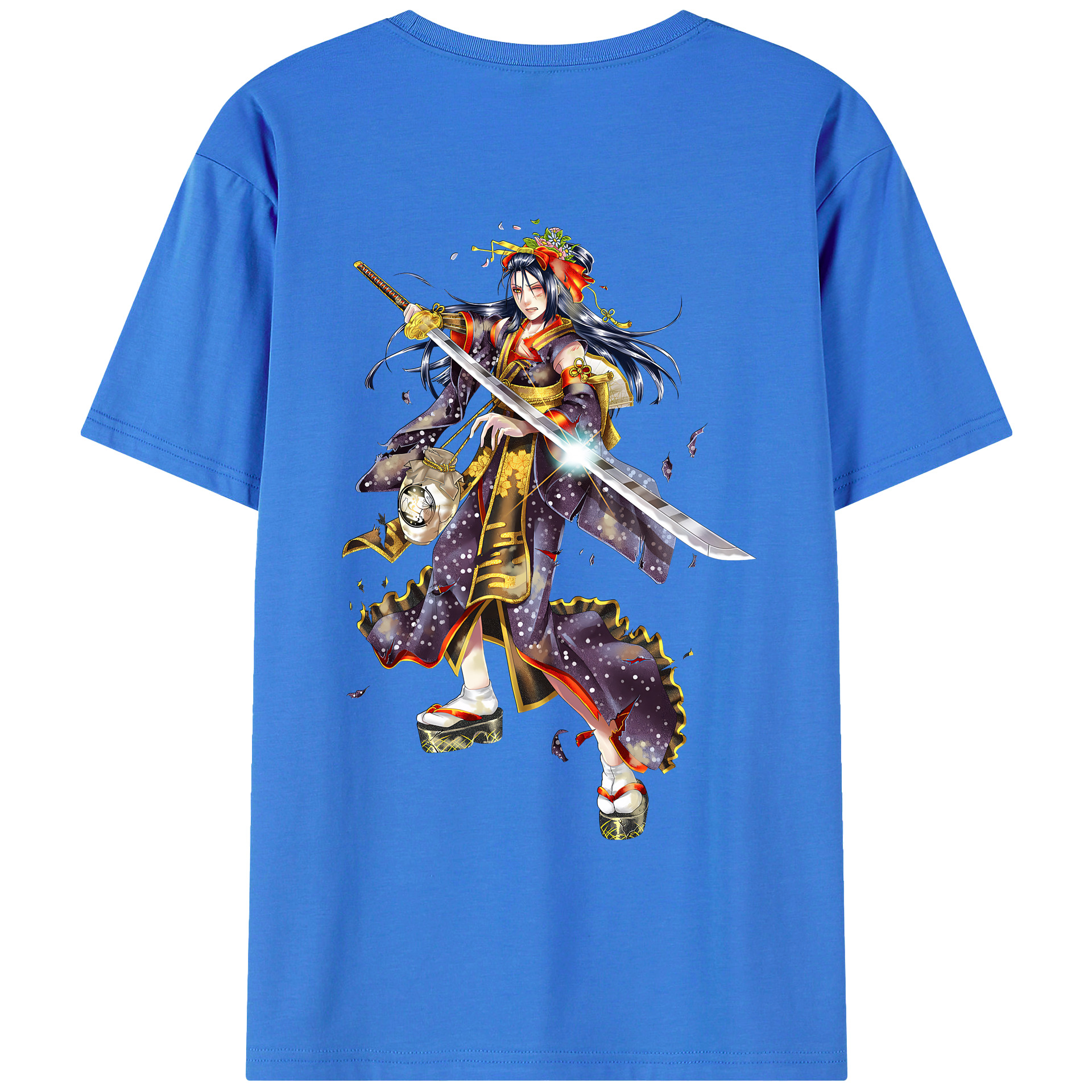 （画像用） 刀剣乱舞 Touken Ranbu 綿100％ メンズ半袖Tシャツ（バックプリント） 通気性