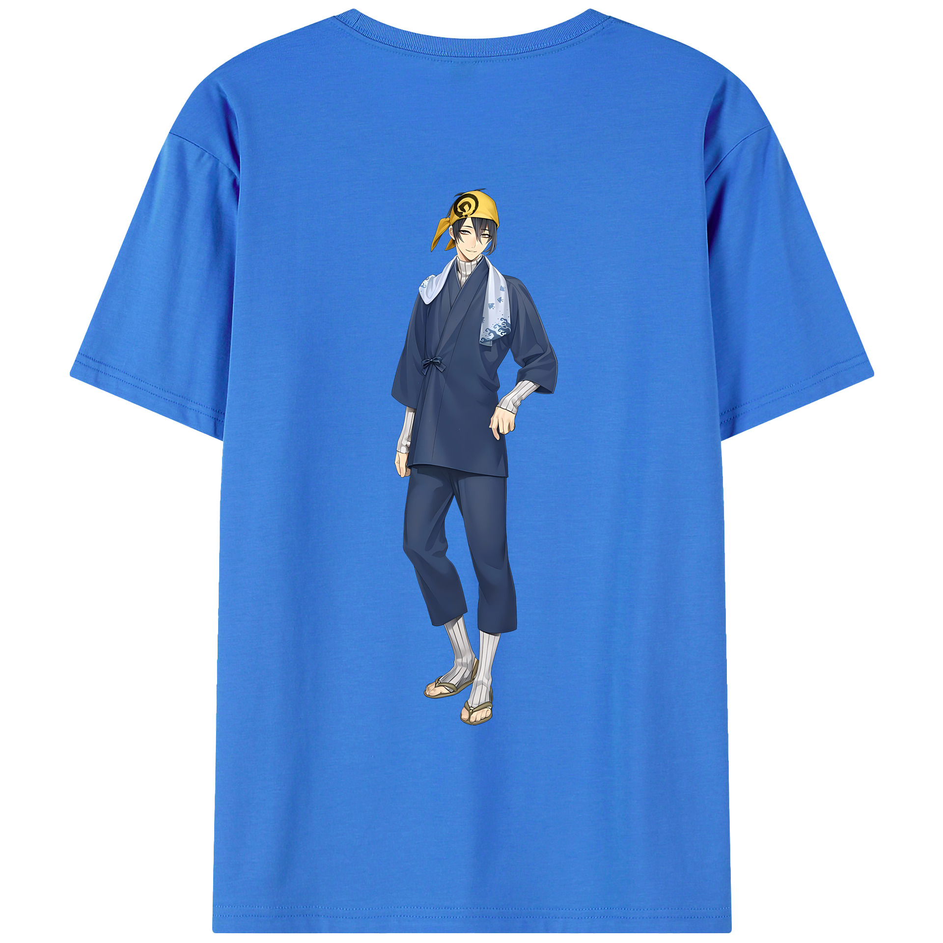 （画像用） 刀剣乱舞 Touken Ranbu 綿100％ メンズ半袖Tシャツ（バックプリント） 通気性