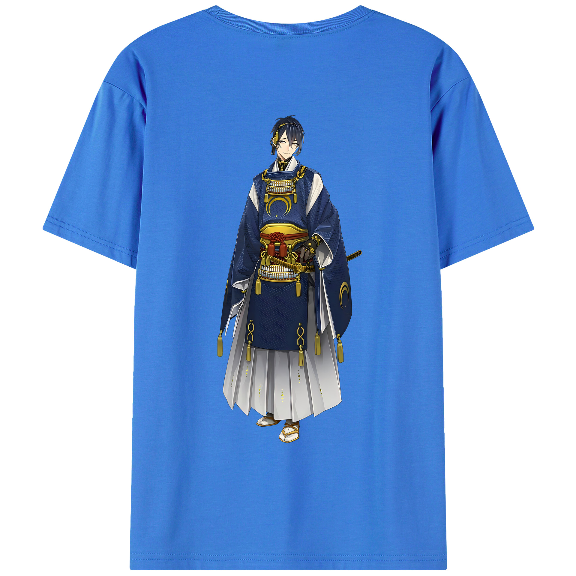 （画像用） 刀剣乱舞 Touken Ranbu 綿100％ メンズ半袖Tシャツ（バックプリント） 通気性