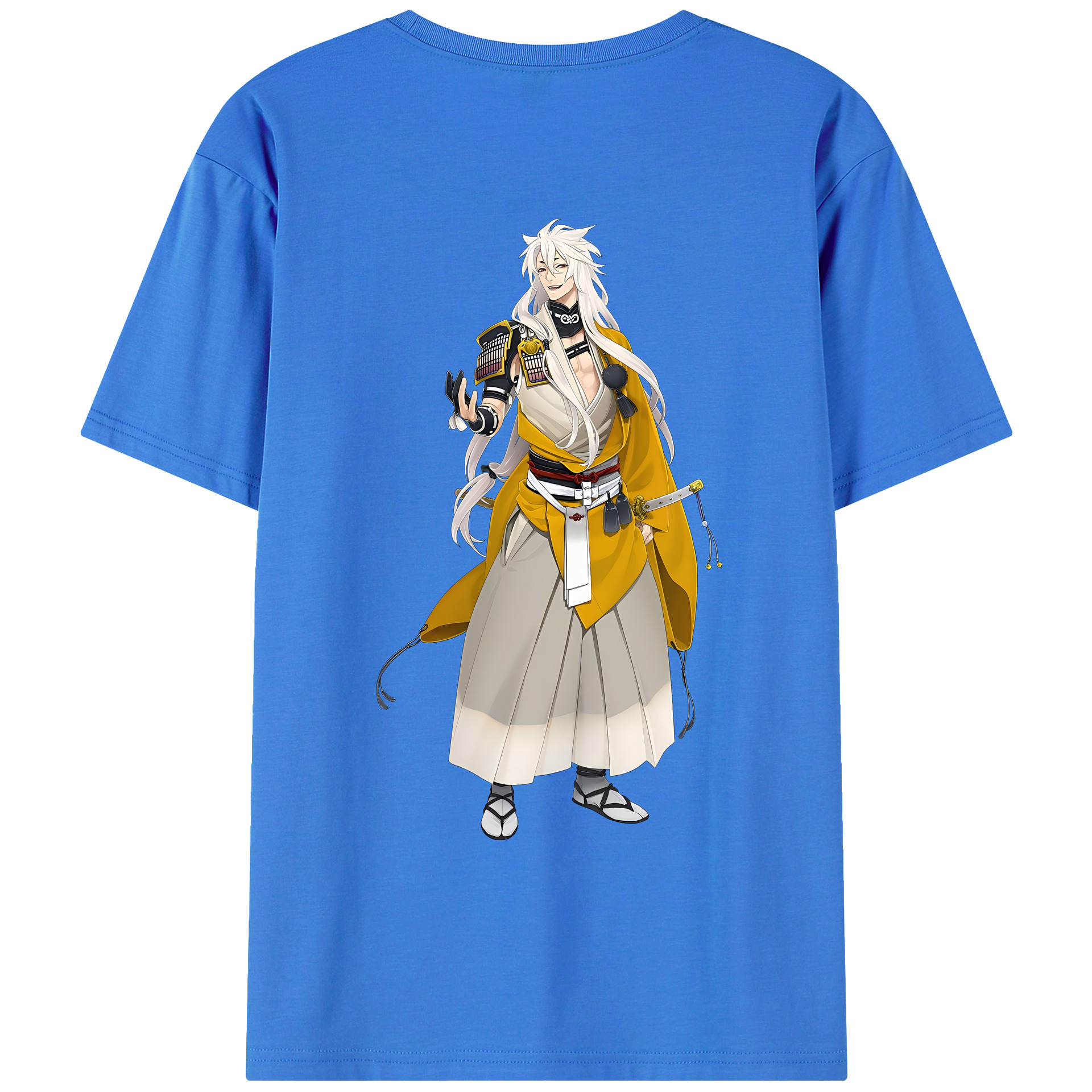 （画像用） 刀剣乱舞 Touken Ranbu 綿100％ メンズ半袖Tシャツ（バックプリント） 通気性