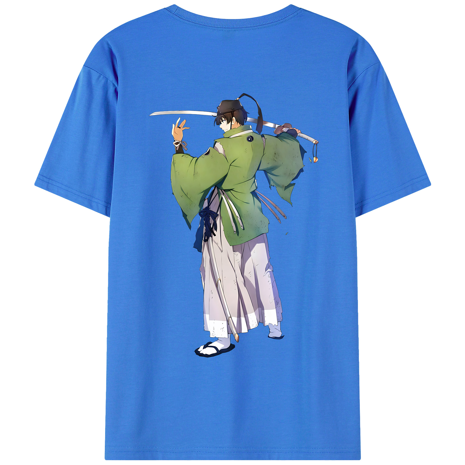 （画像用） 刀剣乱舞 Touken Ranbu 綿100％ メンズ半袖Tシャツ（バックプリント） 通気性