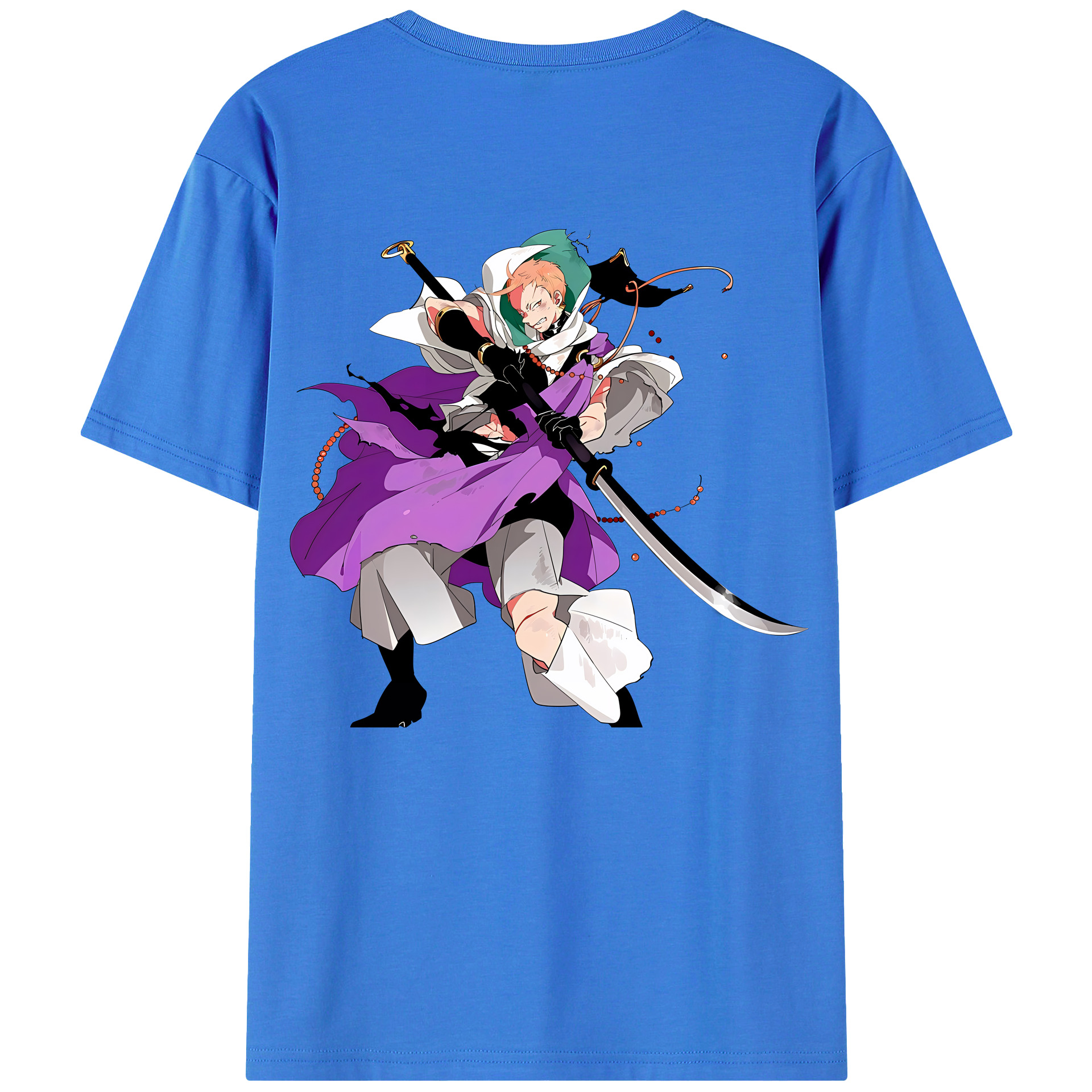 （画像用） 刀剣乱舞 Touken Ranbu 綿100％ メンズ半袖Tシャツ（バックプリント） 通気性