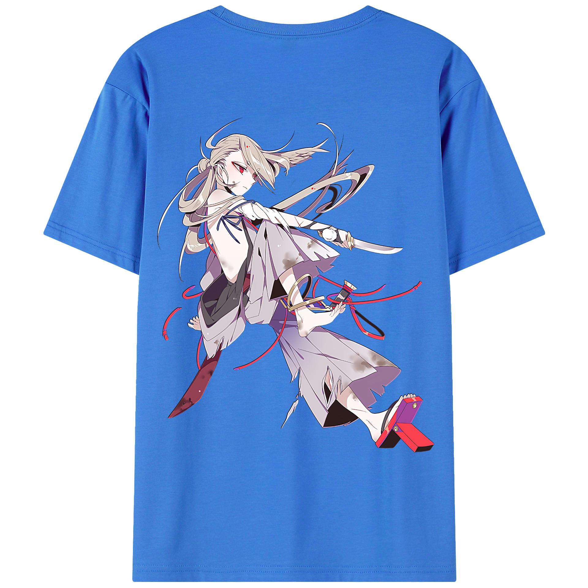 （画像用） 刀剣乱舞 Touken Ranbu 綿100％ メンズ半袖Tシャツ（バックプリント） 通気性