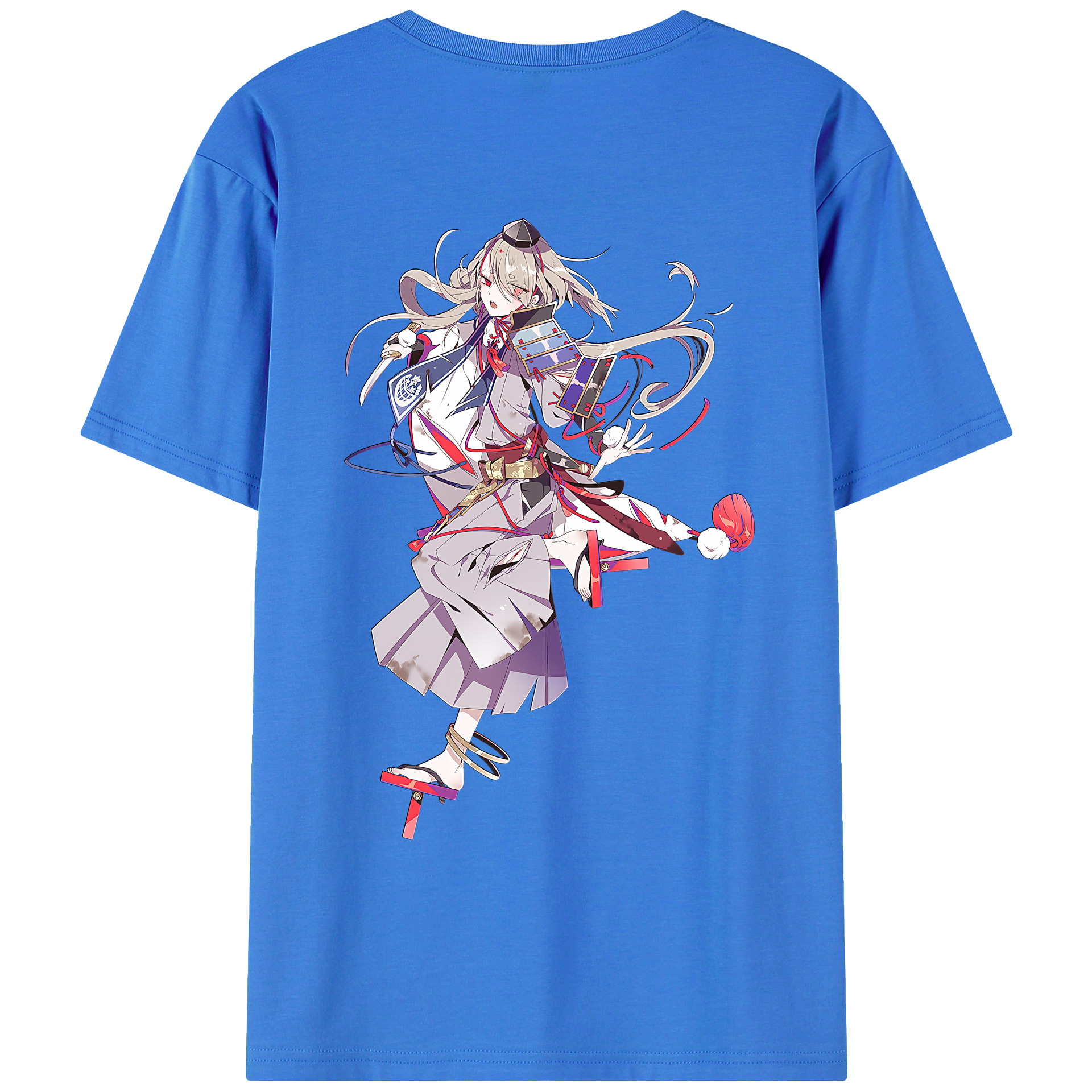 （画像用） 刀剣乱舞 Touken Ranbu 綿100％ メンズ半袖Tシャツ（バックプリント） 通気性