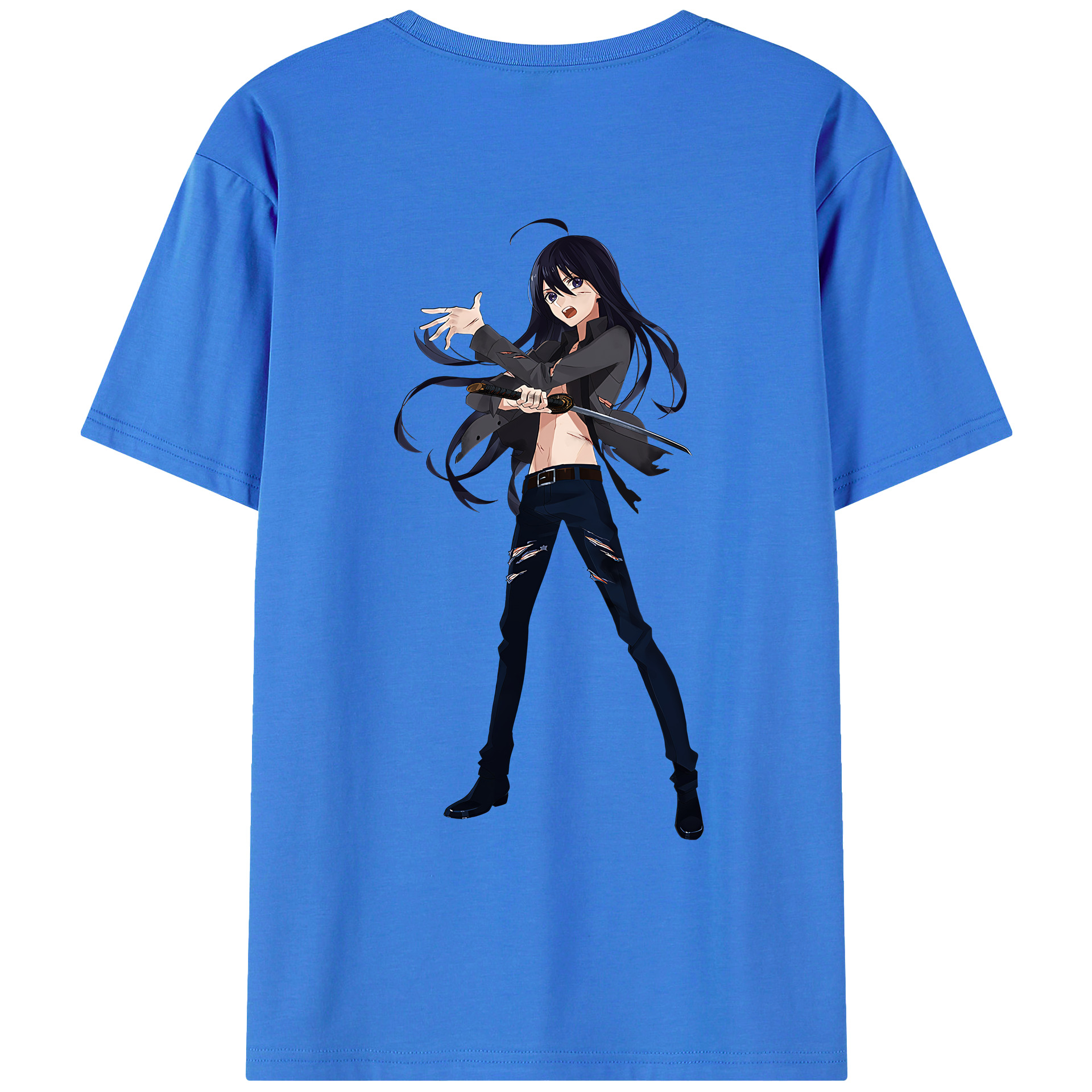 （画像用） 刀剣乱舞 Touken Ranbu 綿100％ メンズ半袖Tシャツ（バックプリント） 通気性