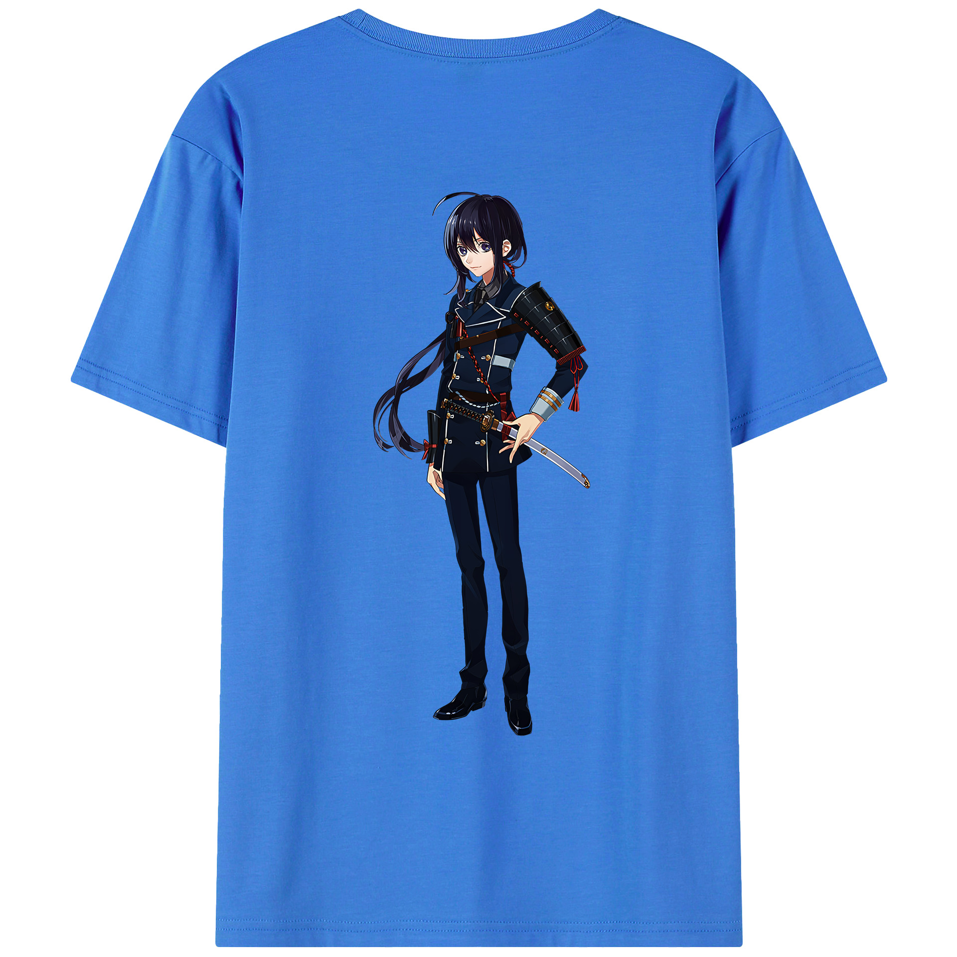 （画像用） 刀剣乱舞 Touken Ranbu 綿100％ メンズ半袖Tシャツ（バックプリント） 通気性