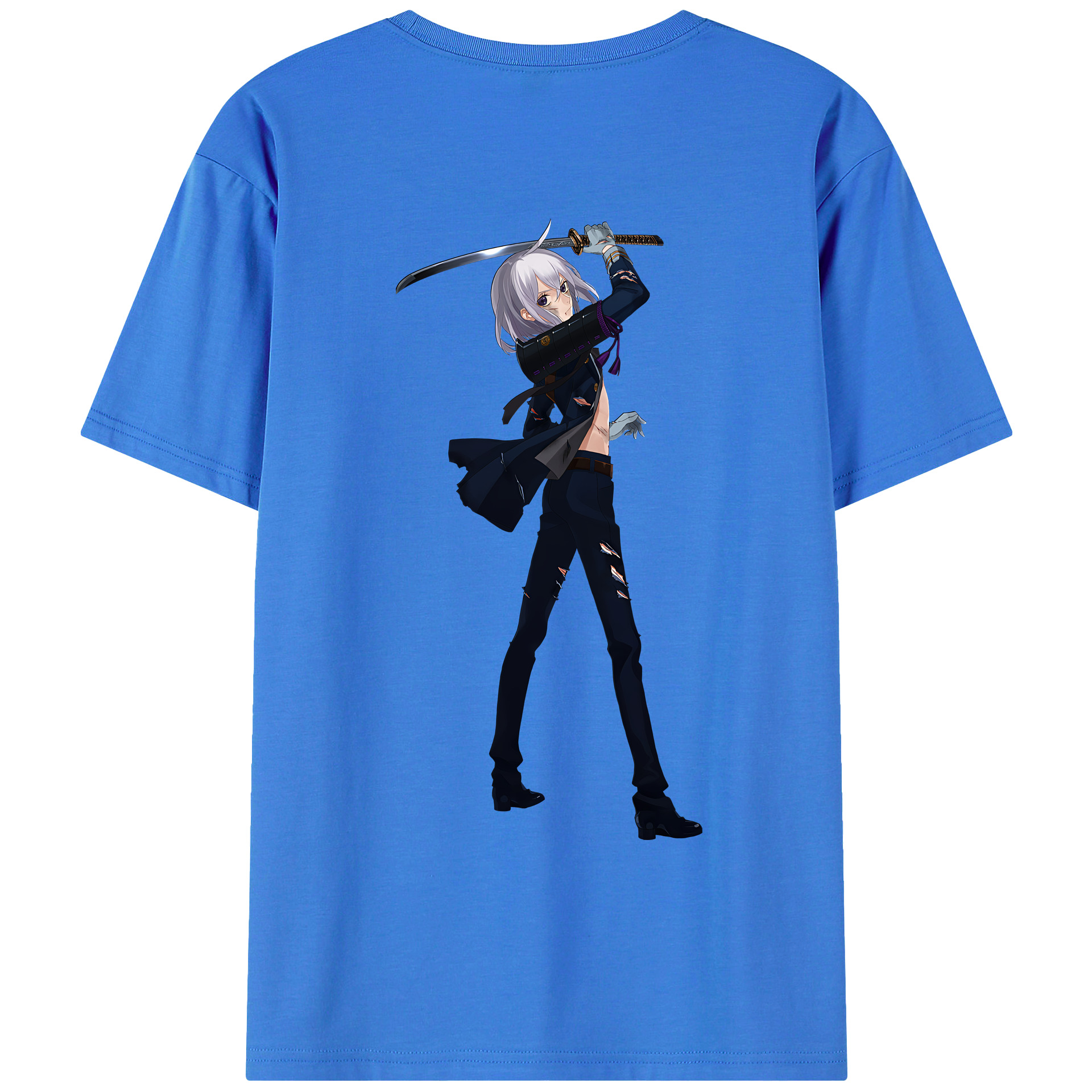 （画像用） 刀剣乱舞 Touken Ranbu 綿100％ メンズ半袖Tシャツ（バックプリント） 通気性