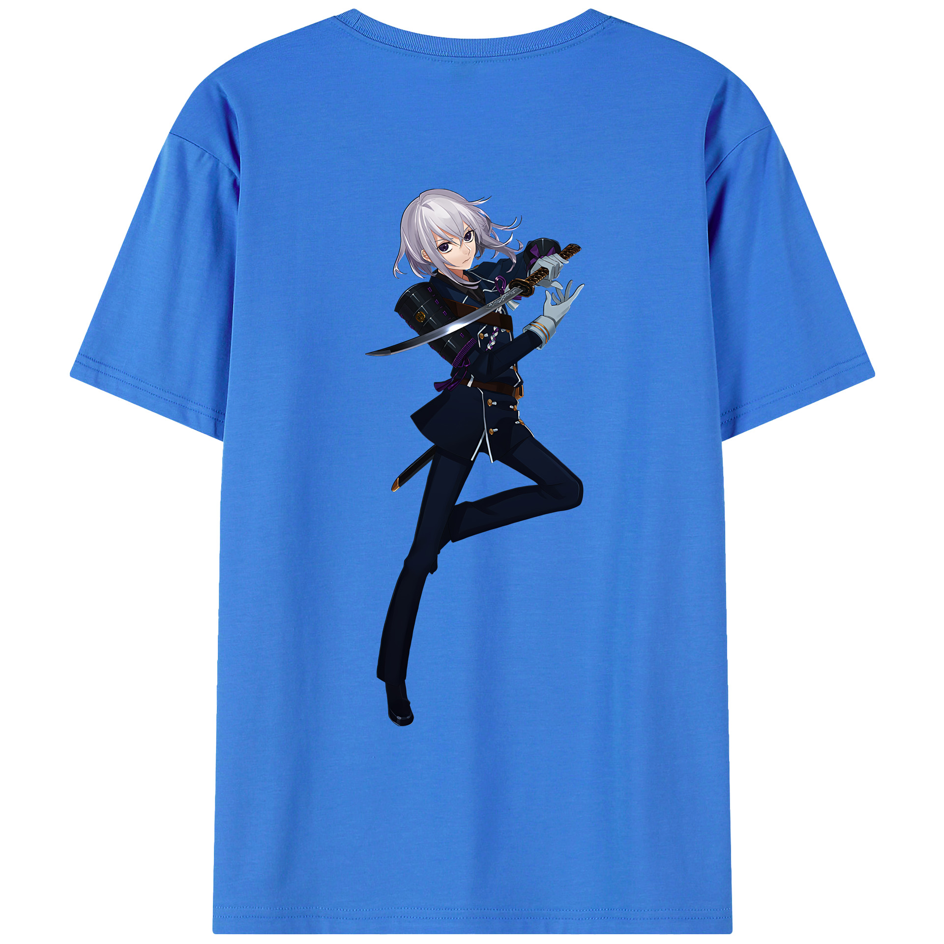 （画像用） 刀剣乱舞 Touken Ranbu 綿100％ メンズ半袖Tシャツ（バックプリント） 通気性