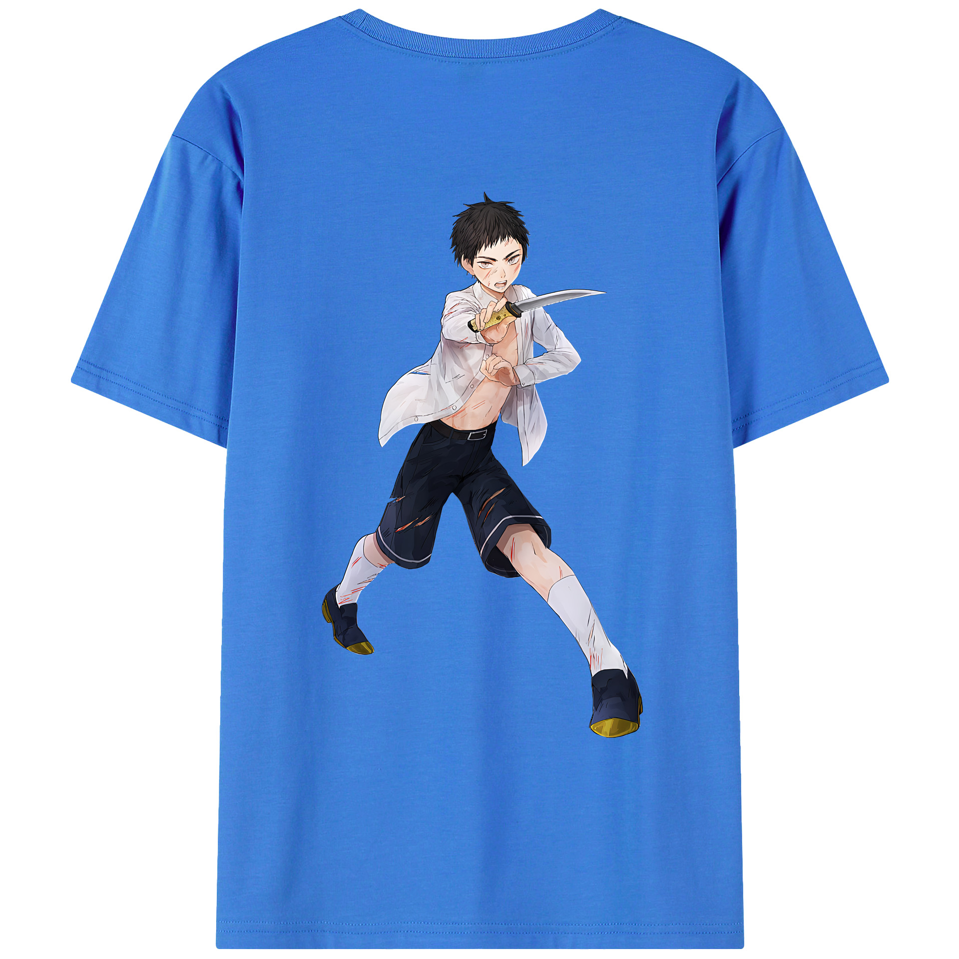 （画像用） 刀剣乱舞 Touken Ranbu 綿100％ メンズ半袖Tシャツ（バックプリント） 通気性