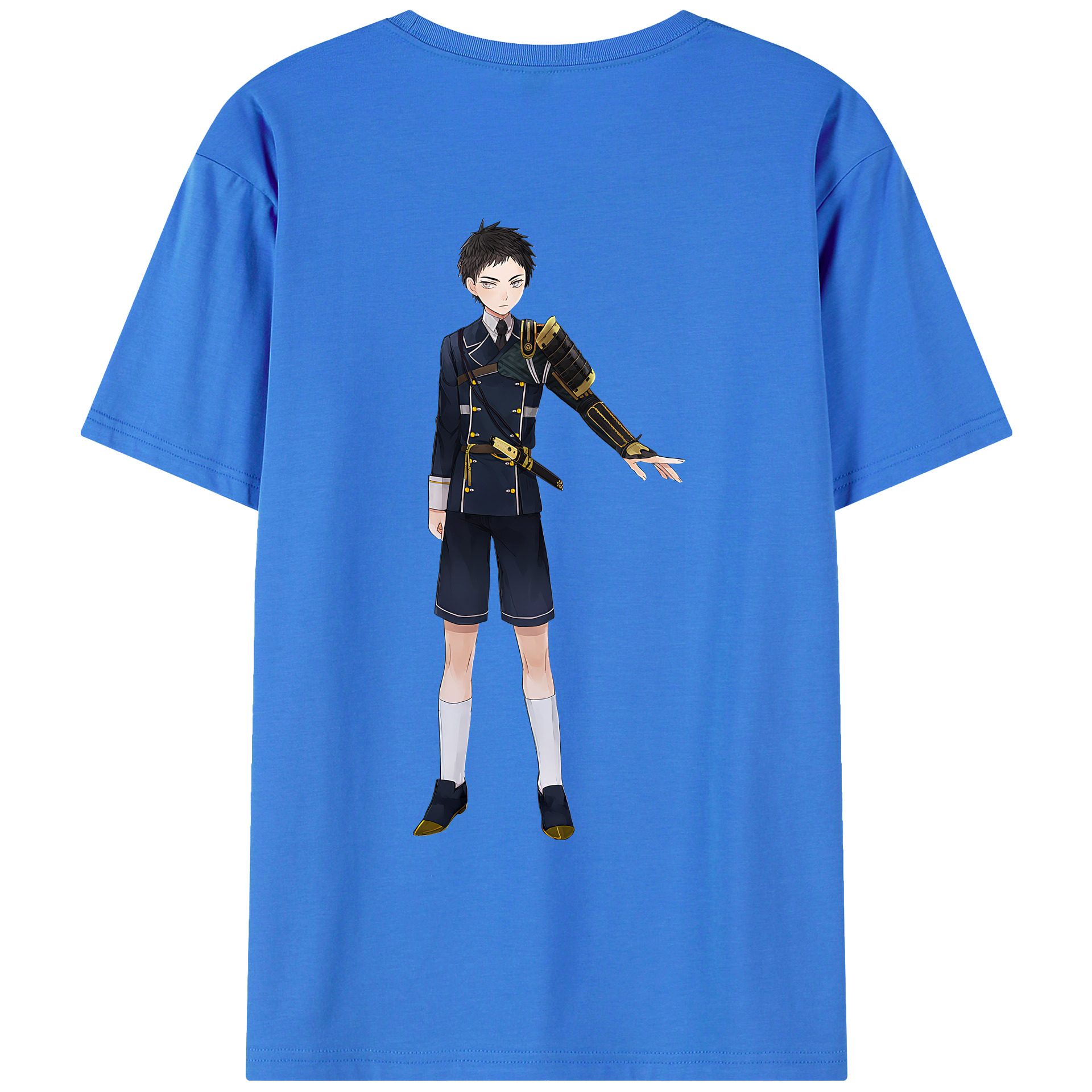 （画像用） 刀剣乱舞 Touken Ranbu 綿100％ メンズ半袖Tシャツ（バックプリント） 通気性