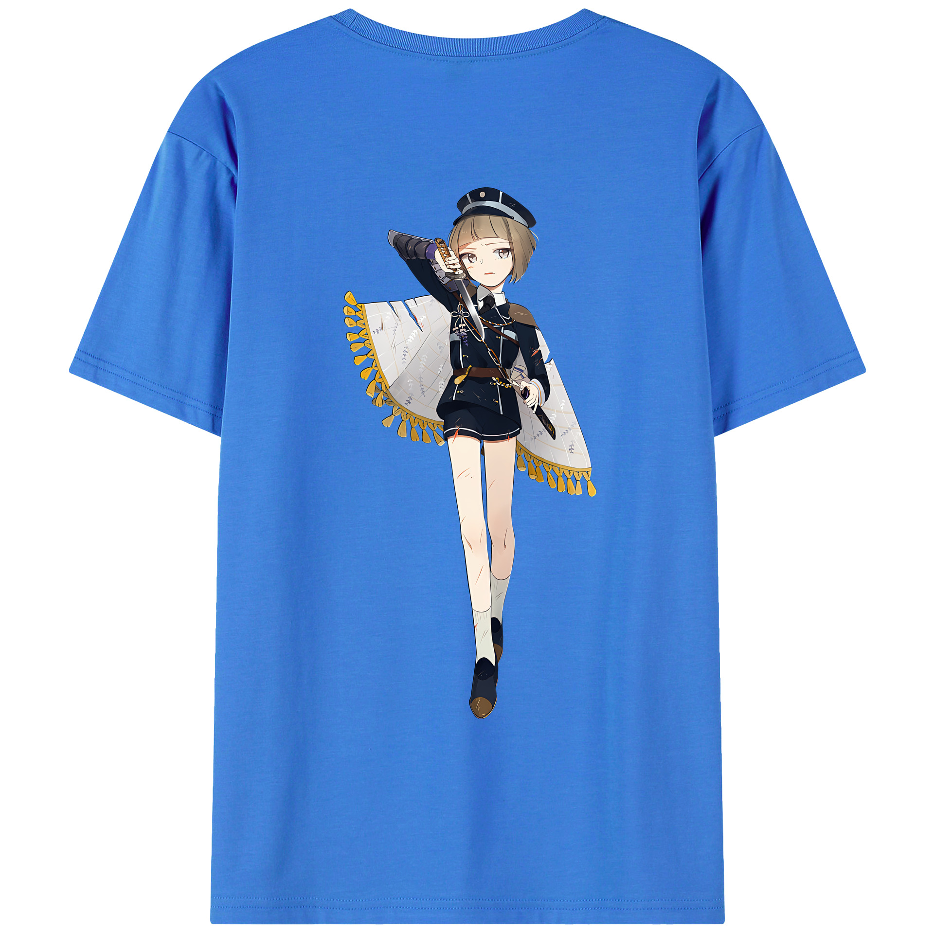 （画像用） 刀剣乱舞 Touken Ranbu 綿100％ メンズ半袖Tシャツ（バックプリント） 通気性