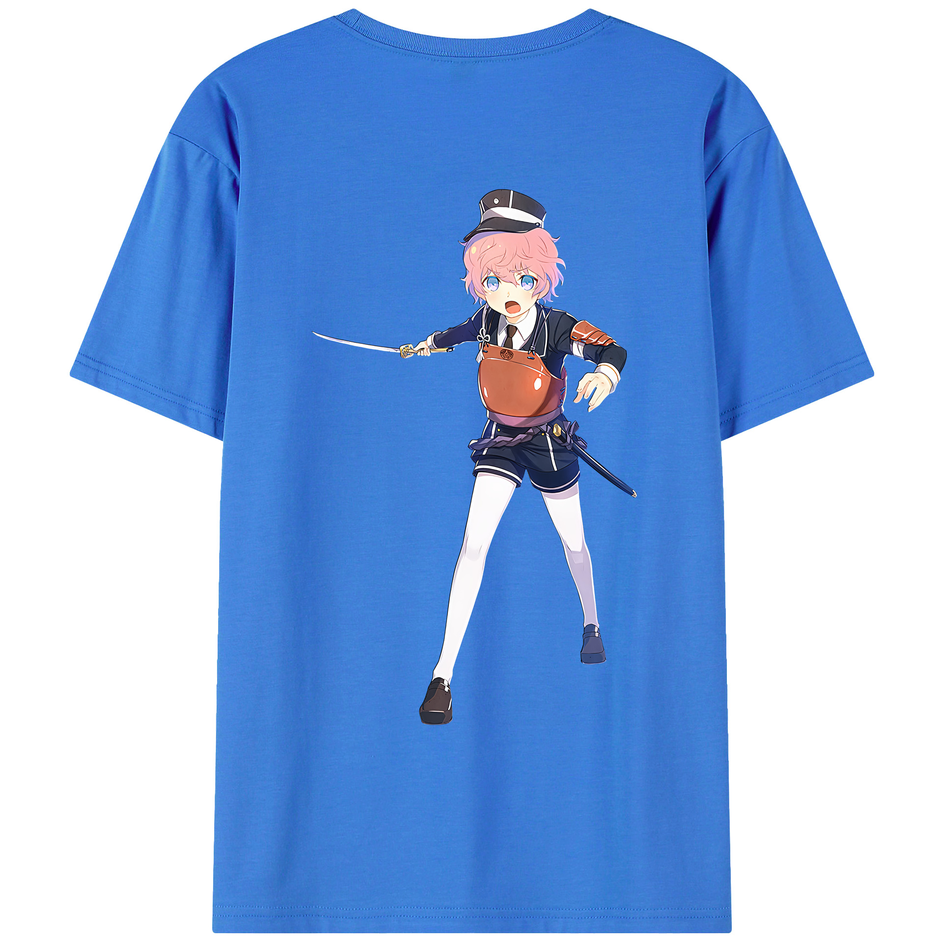 （画像用） 刀剣乱舞 Touken Ranbu 綿100％ メンズ半袖Tシャツ（バックプリント） 通気性