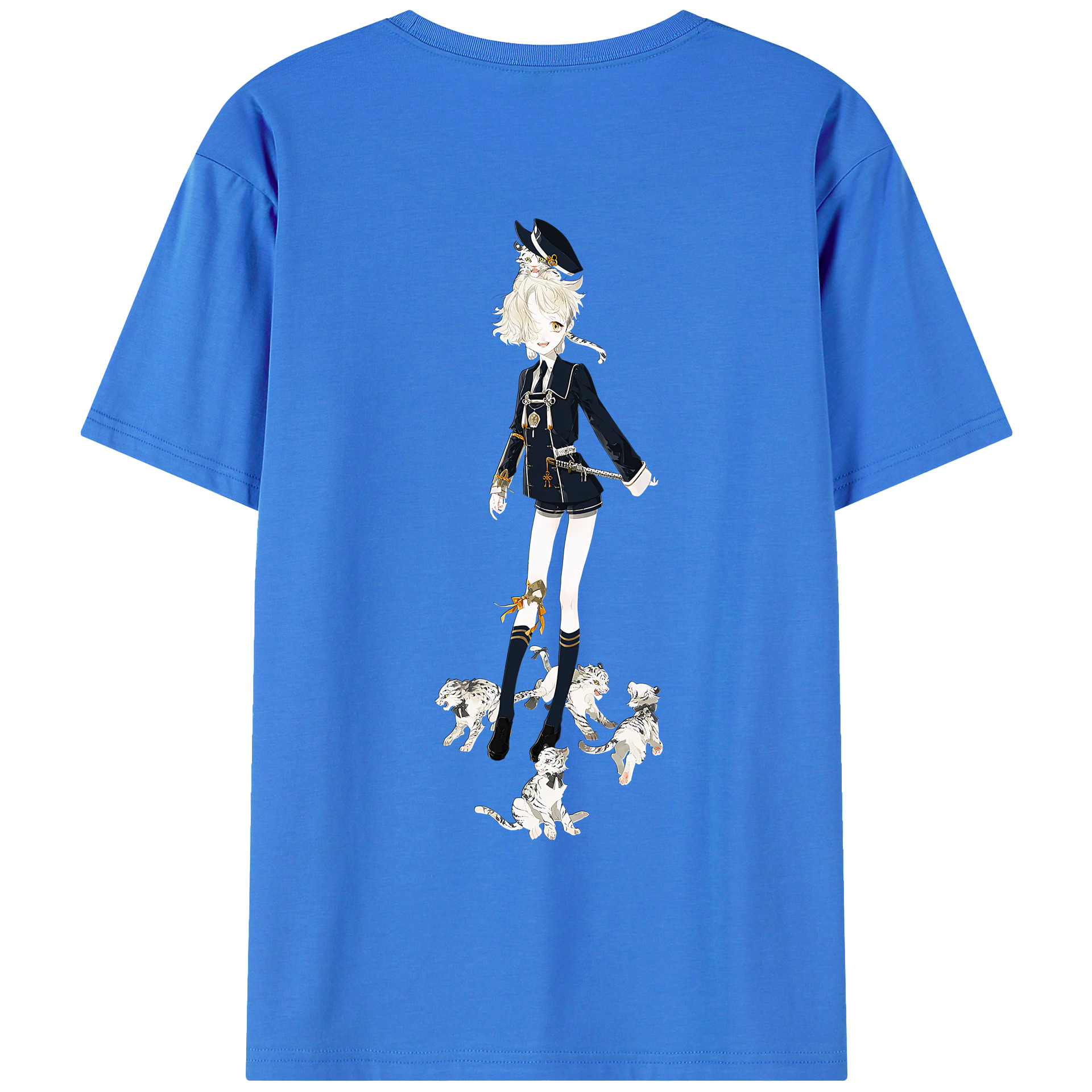 （画像用） 刀剣乱舞 Touken Ranbu 綿100％ メンズ半袖Tシャツ（バックプリント） 通気性