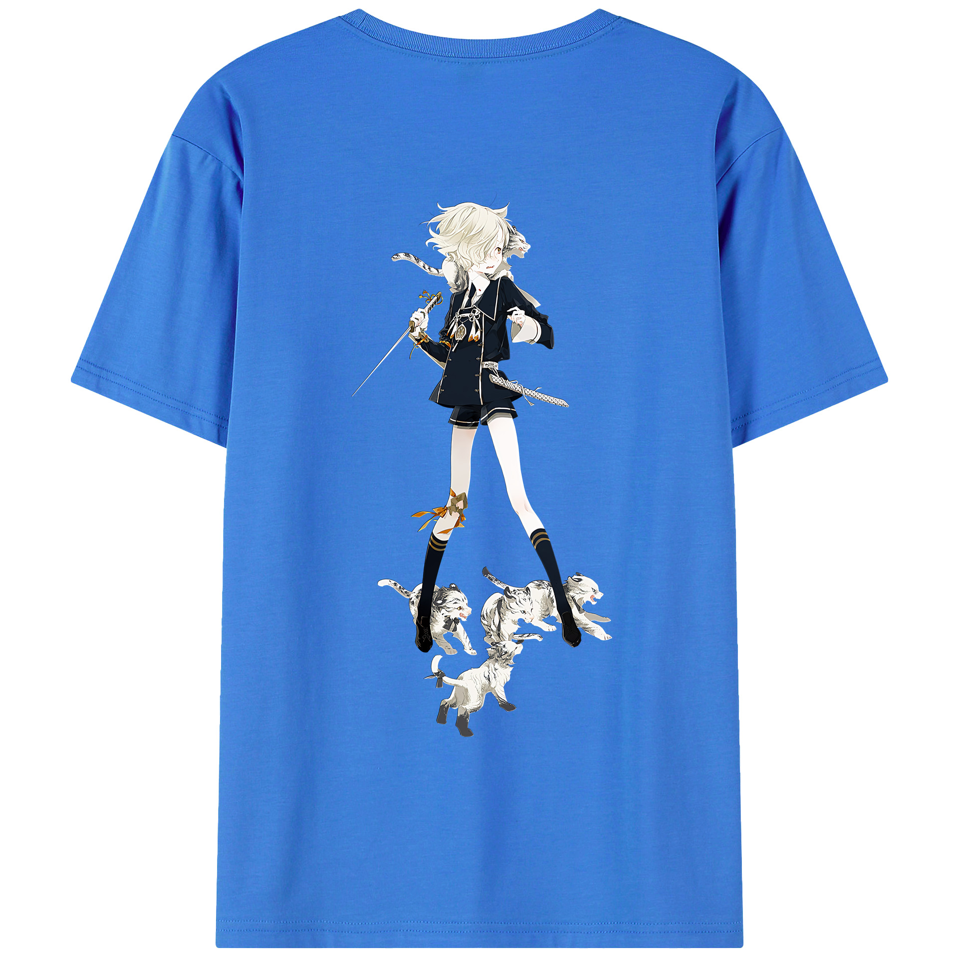 （画像用） 刀剣乱舞 Touken Ranbu 綿100％ メンズ半袖Tシャツ（バックプリント） 通気性