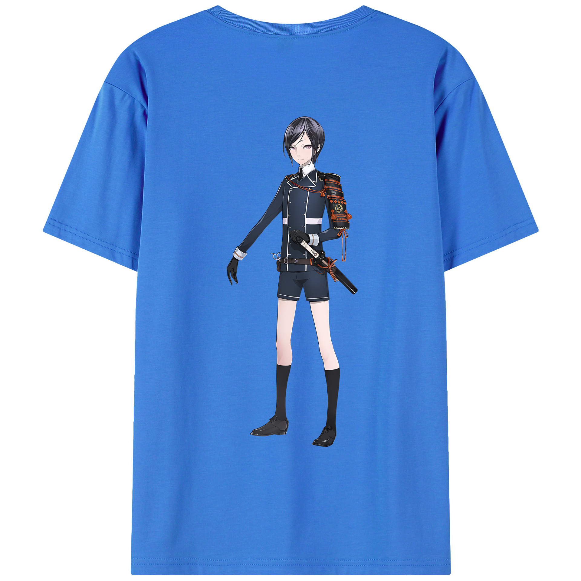 （画像用） 刀剣乱舞 Touken Ranbu 綿100％ メンズ半袖Tシャツ（バックプリント） 通気性