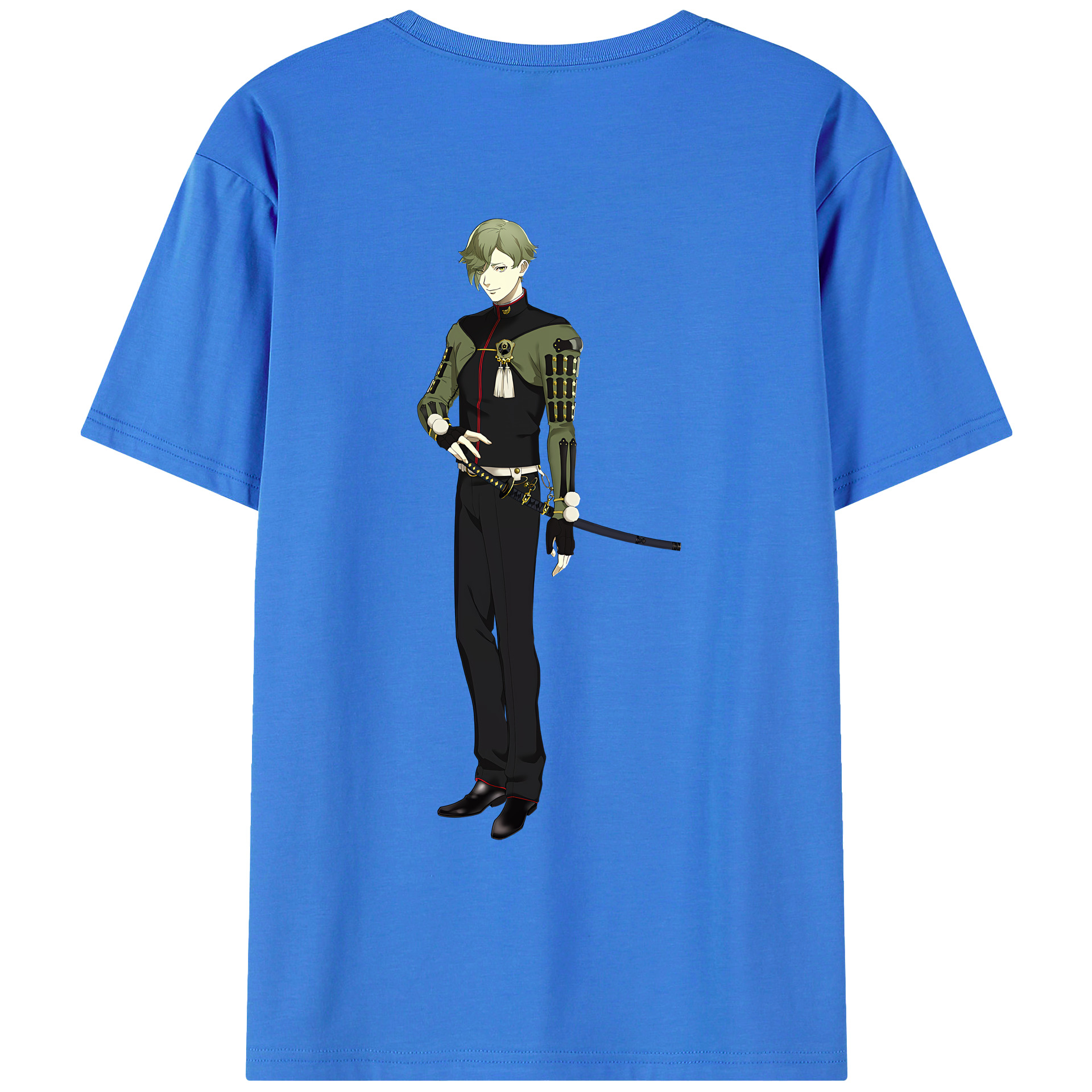 （画像用） 刀剣乱舞 Touken Ranbu 綿100％ メンズ半袖Tシャツ（バックプリント） 通気性
