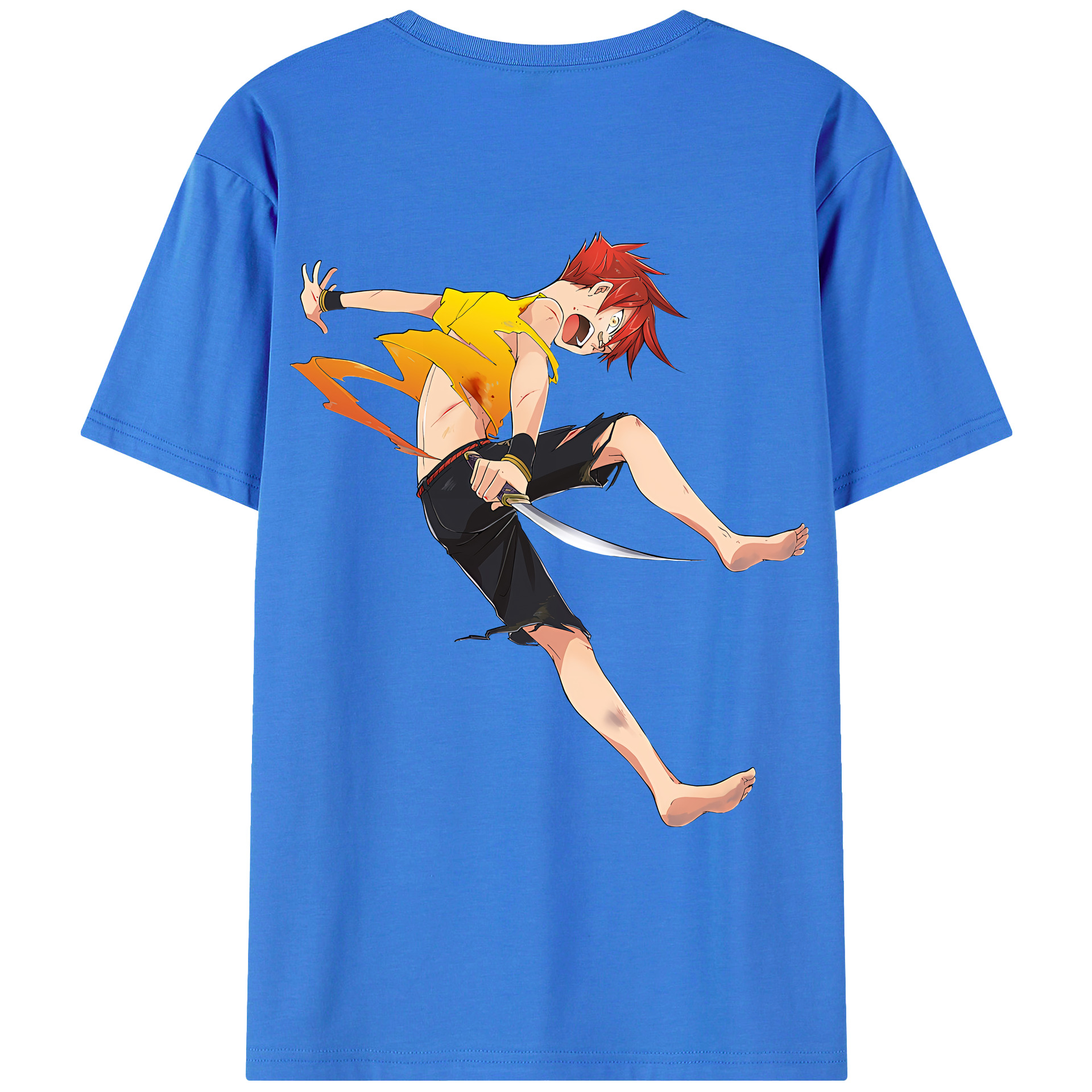 （画像用） 刀剣乱舞 Touken Ranbu 綿100％ メンズ半袖Tシャツ（バックプリント） 通気性
