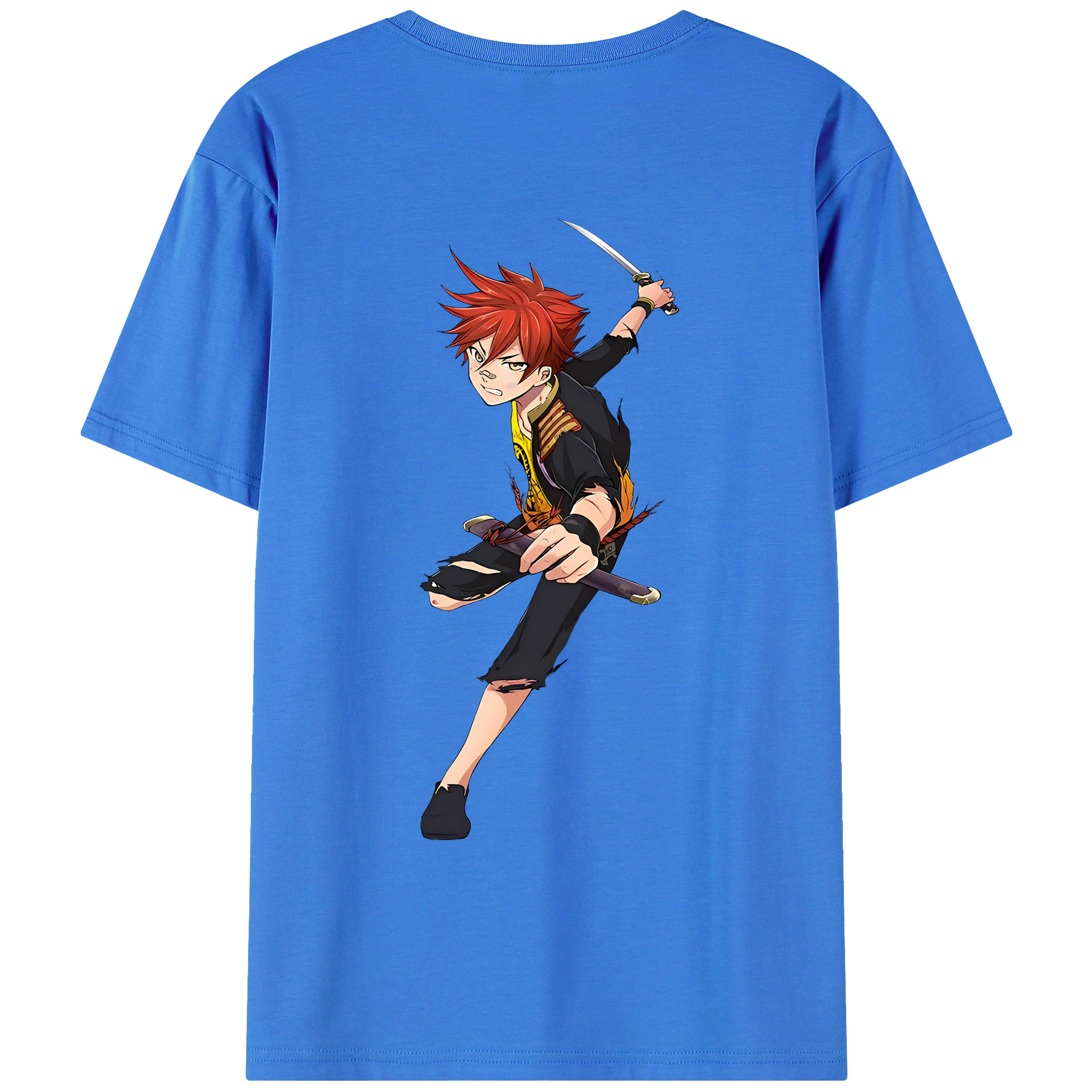 （画像用） 刀剣乱舞 Touken Ranbu 綿100％ メンズ半袖Tシャツ（バックプリント） 通気性
