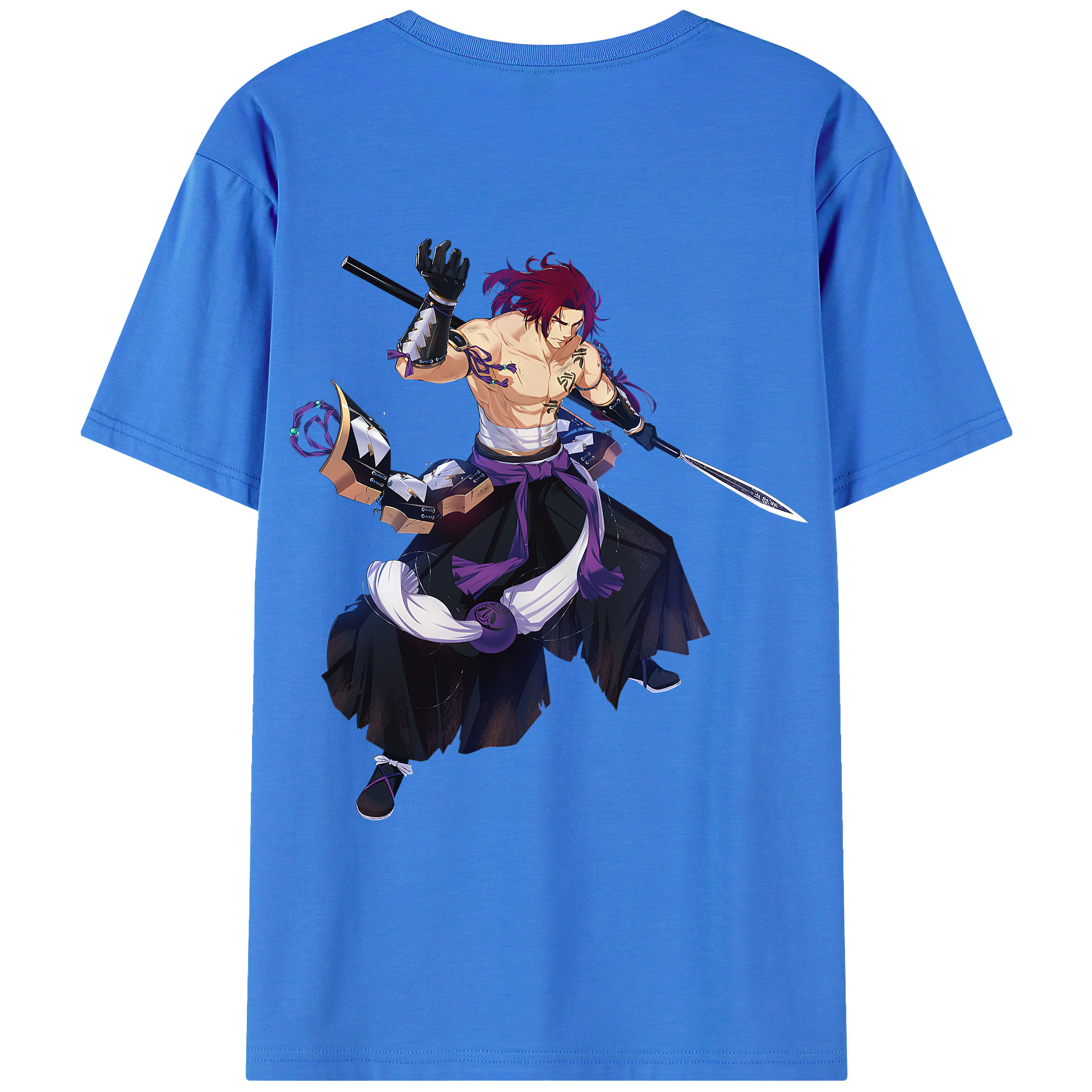 （画像用） 刀剣乱舞 Touken Ranbu 綿100％ メンズ半袖Tシャツ（バックプリント） 通気性