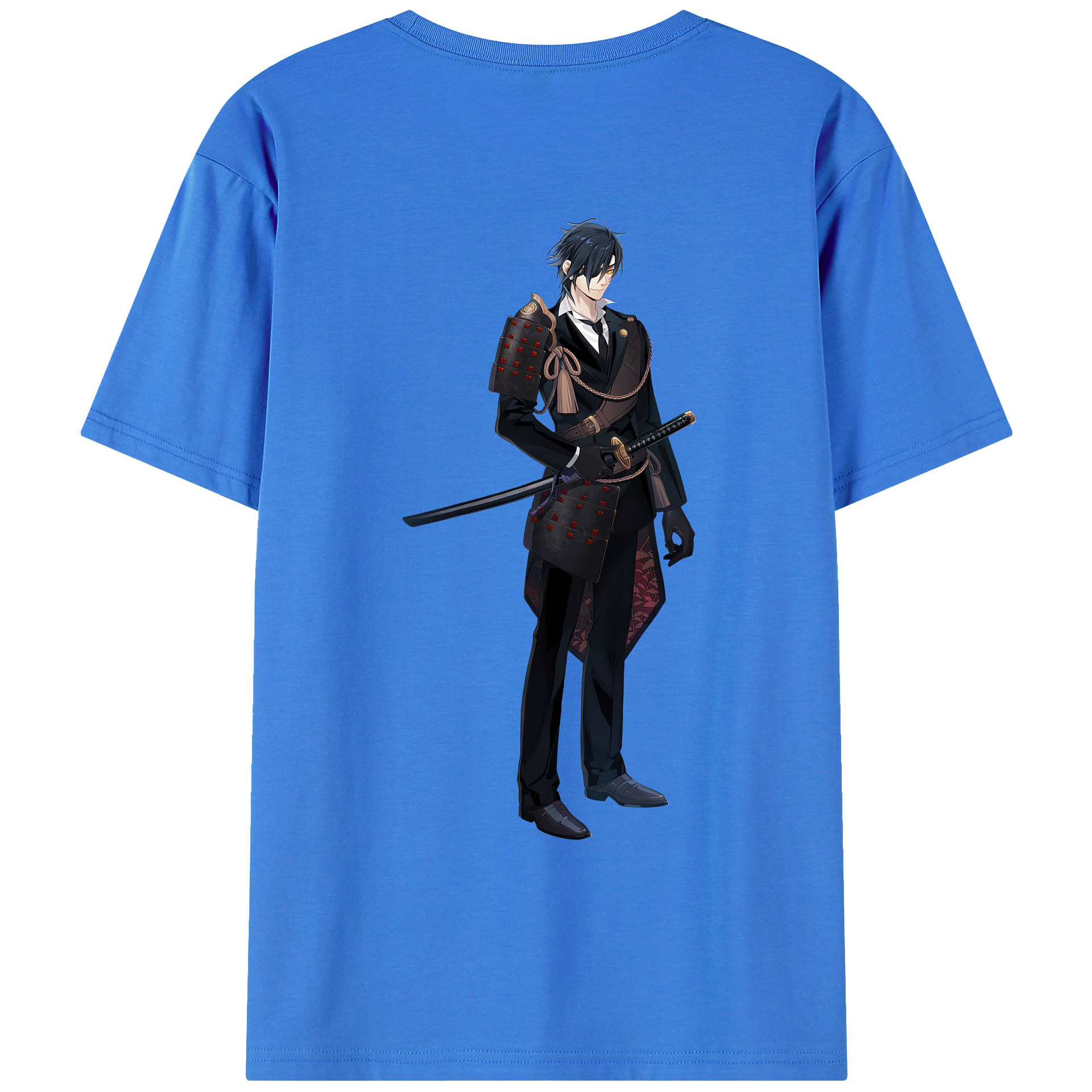 （画像用） 刀剣乱舞 Touken Ranbu 綿100％ メンズ半袖Tシャツ（バックプリント） 通気性