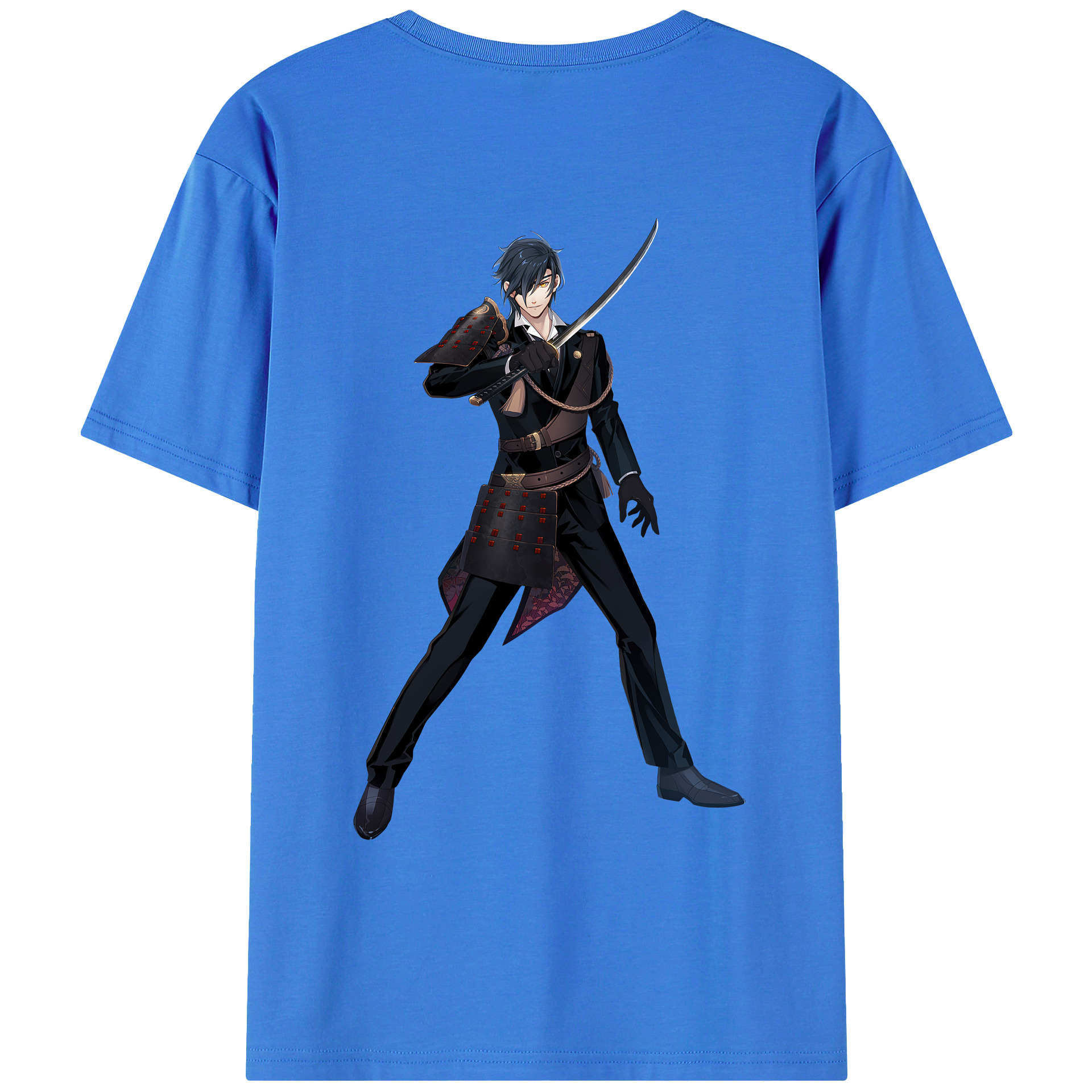 （画像用） 刀剣乱舞 Touken Ranbu 綿100％ メンズ半袖Tシャツ（バックプリント） 通気性