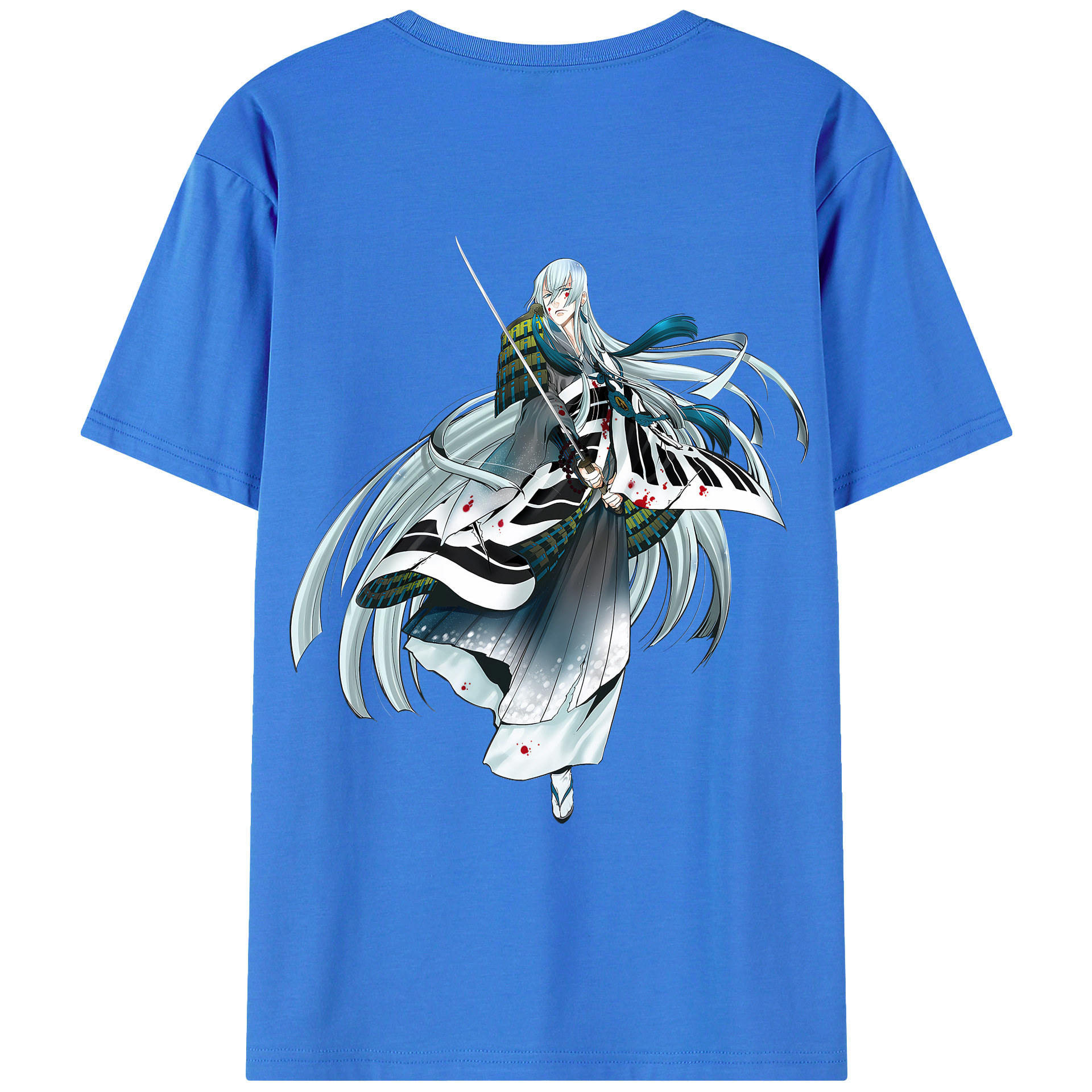 （画像用） 刀剣乱舞 Touken Ranbu 綿100％ メンズ半袖Tシャツ（バックプリント） 通気性