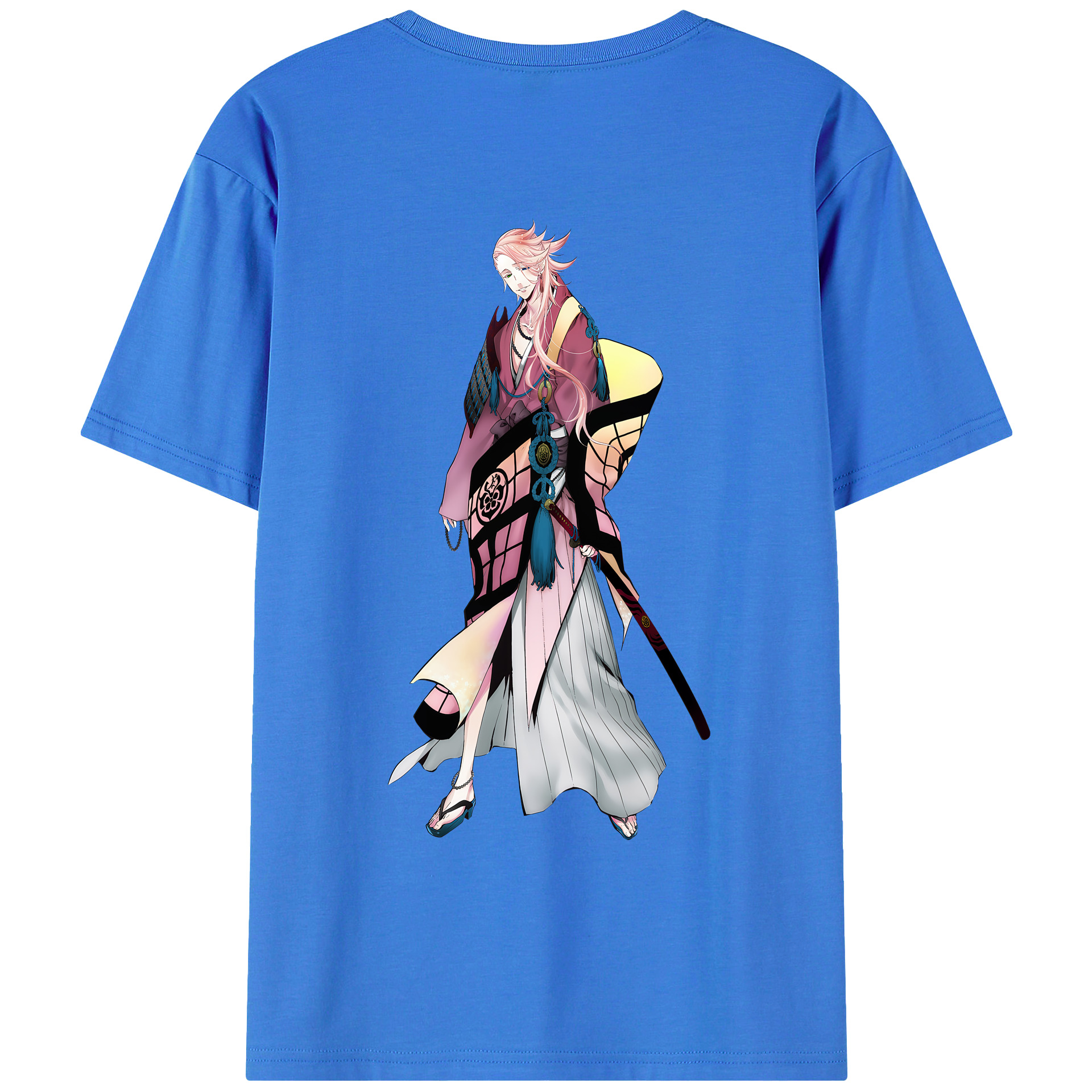 （画像用） 刀剣乱舞 Touken Ranbu 綿100％ メンズ半袖Tシャツ（バックプリント） 通気性