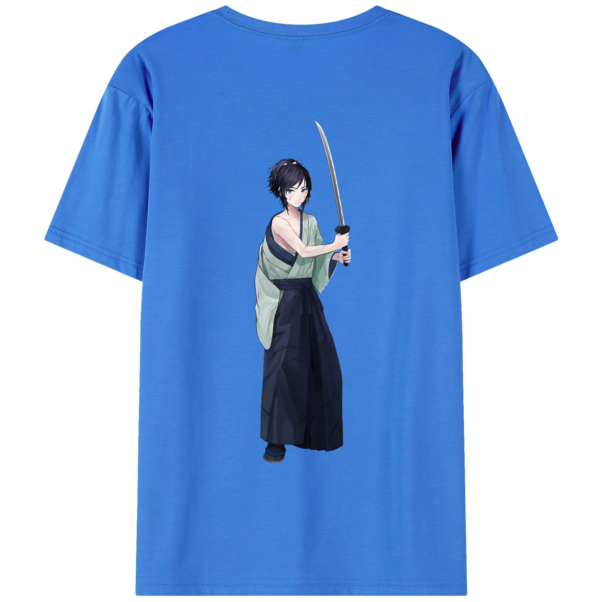 （画像用） 刀剣乱舞 Touken Ranbu 綿100％ メンズ半袖Tシャツ（バックプリント） 通気性