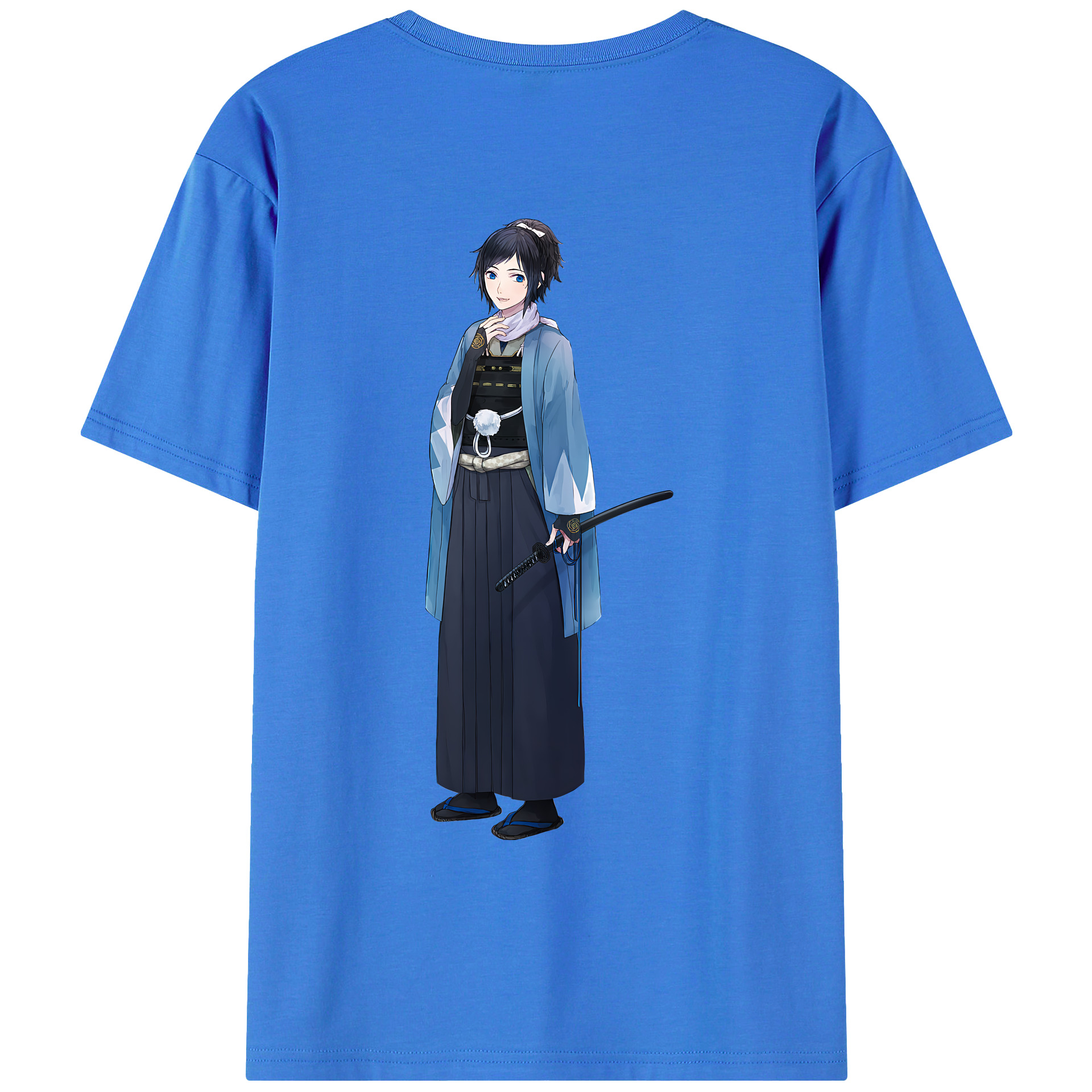 （画像用） 刀剣乱舞 Touken Ranbu 綿100％ メンズ半袖Tシャツ（バックプリント） 通気性