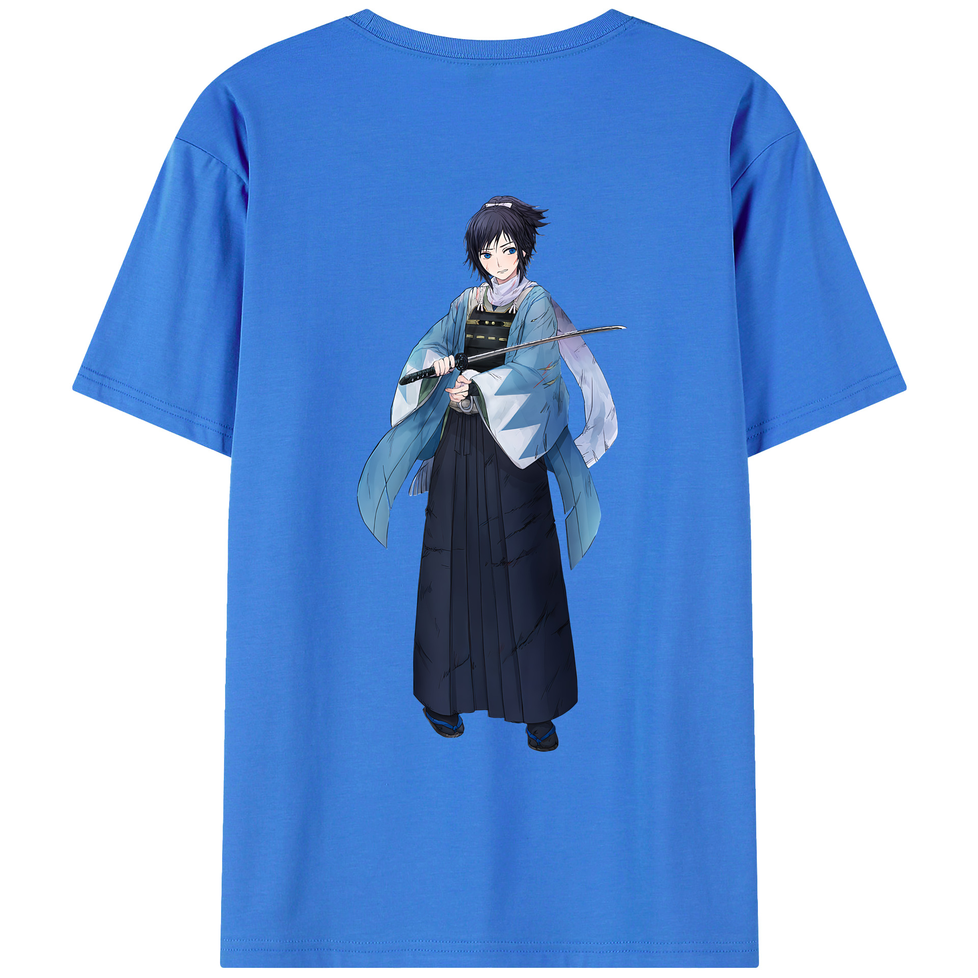 （画像用） 刀剣乱舞 Touken Ranbu 綿100％ メンズ半袖Tシャツ（バックプリント） 通気性
