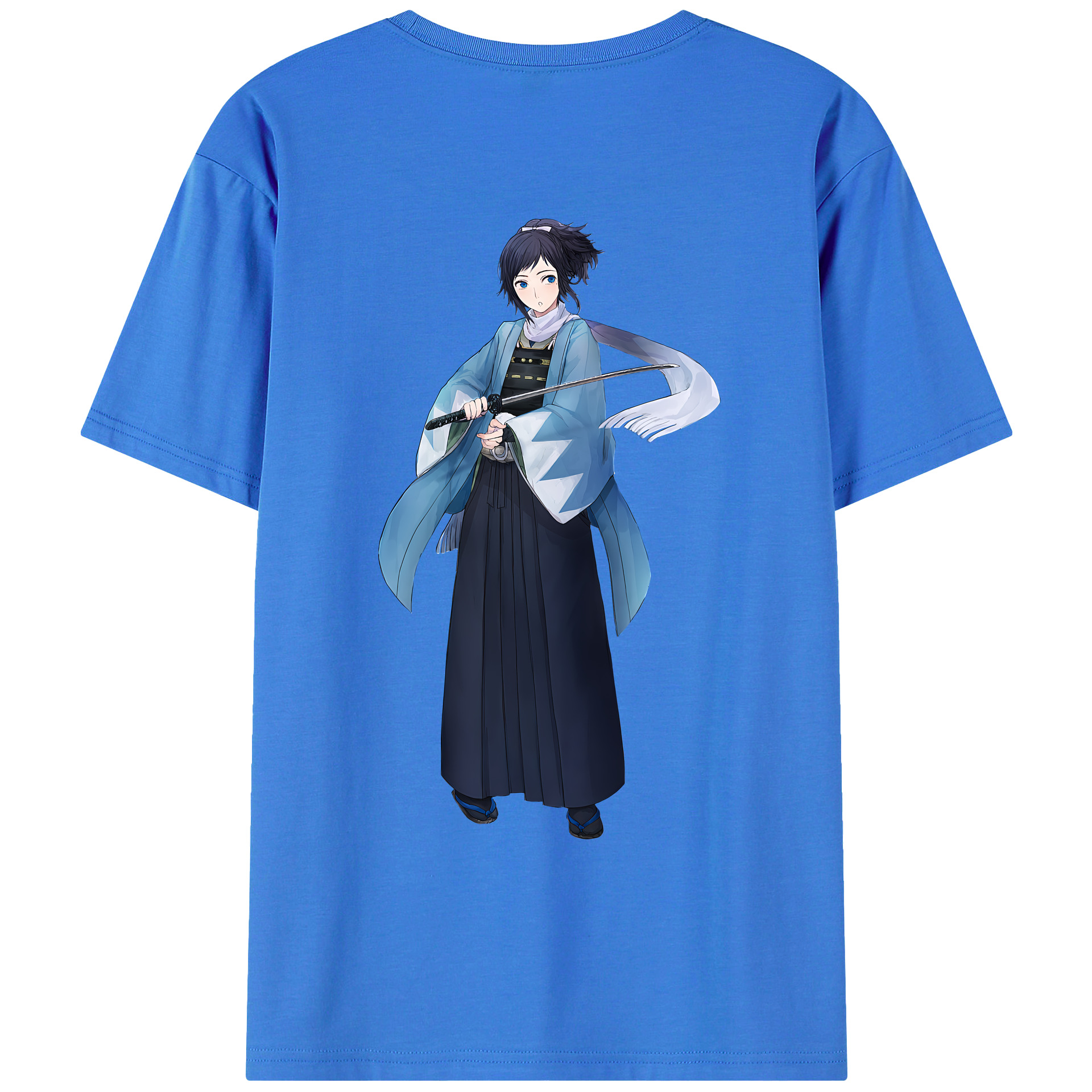（画像用） 刀剣乱舞 Touken Ranbu 綿100％ メンズ半袖Tシャツ（バックプリント） 通気性