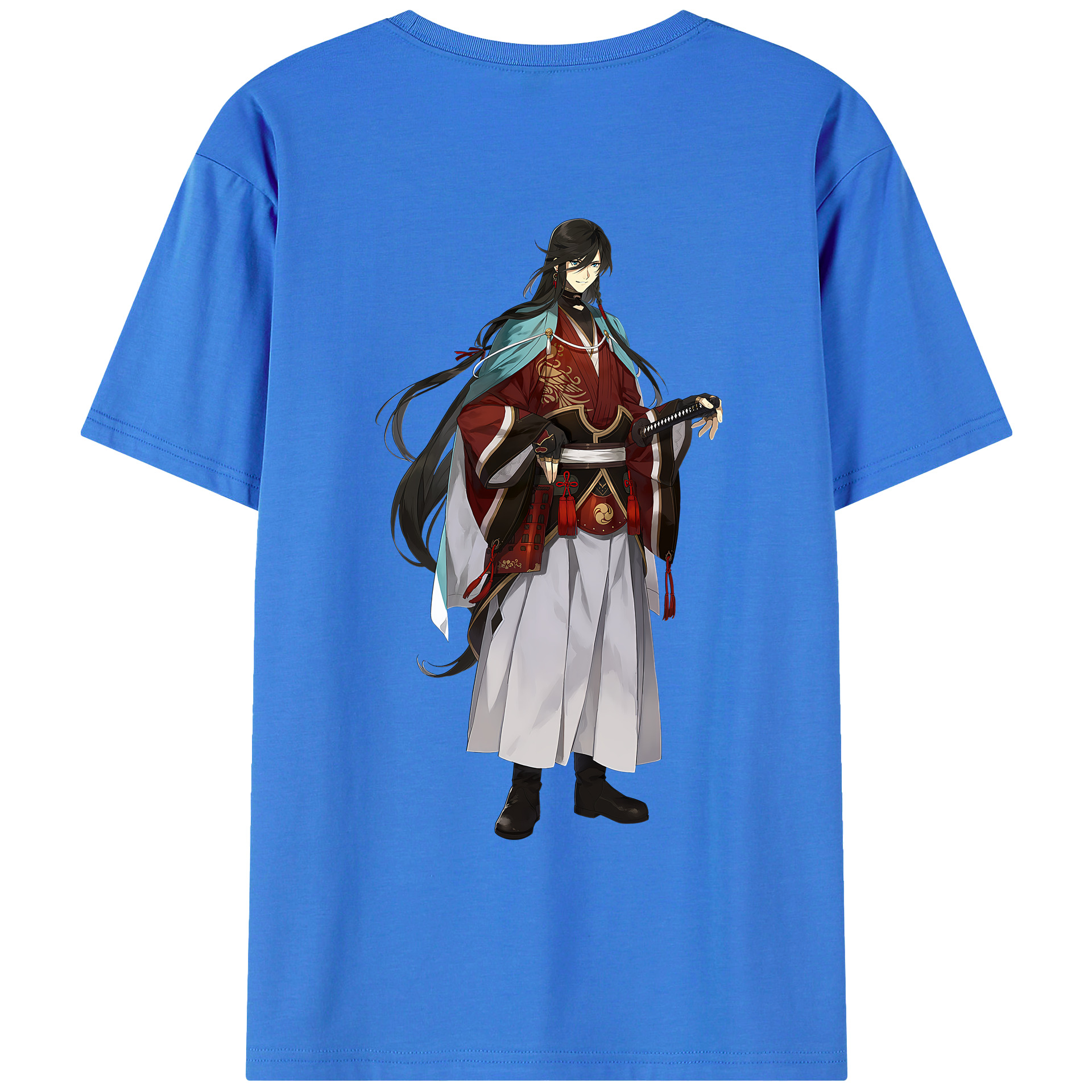 （画像用） 刀剣乱舞 Touken Ranbu 綿100％ メンズ半袖Tシャツ（バックプリント） 通気性