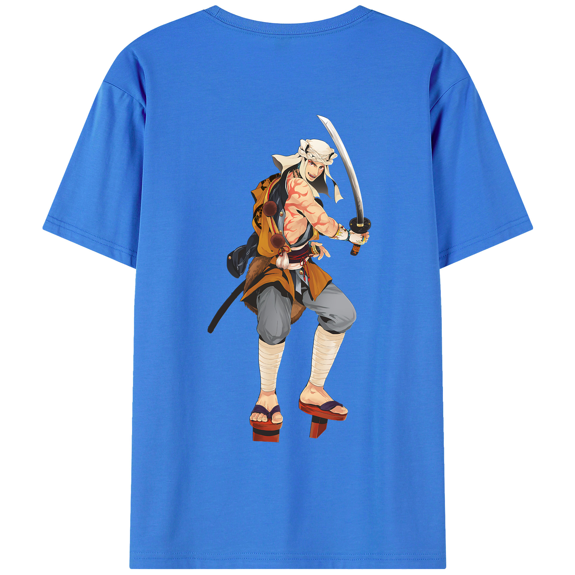 （画像用） 刀剣乱舞 Touken Ranbu 綿100％ メンズ半袖Tシャツ（バックプリント） 通気性