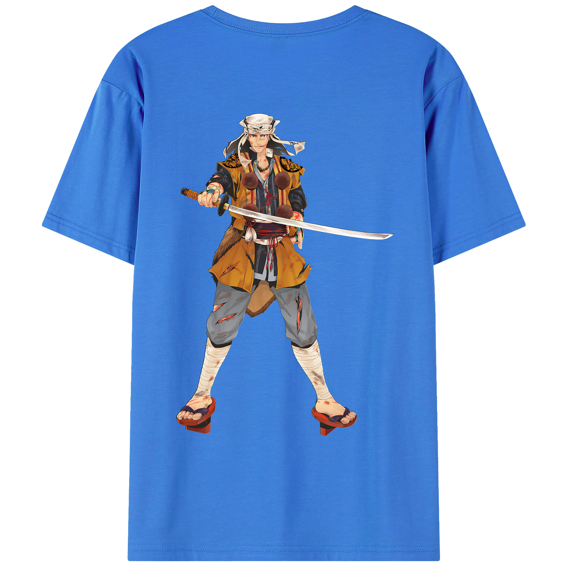 （画像用） 刀剣乱舞 Touken Ranbu 綿100％ メンズ半袖Tシャツ（バックプリント） 通気性