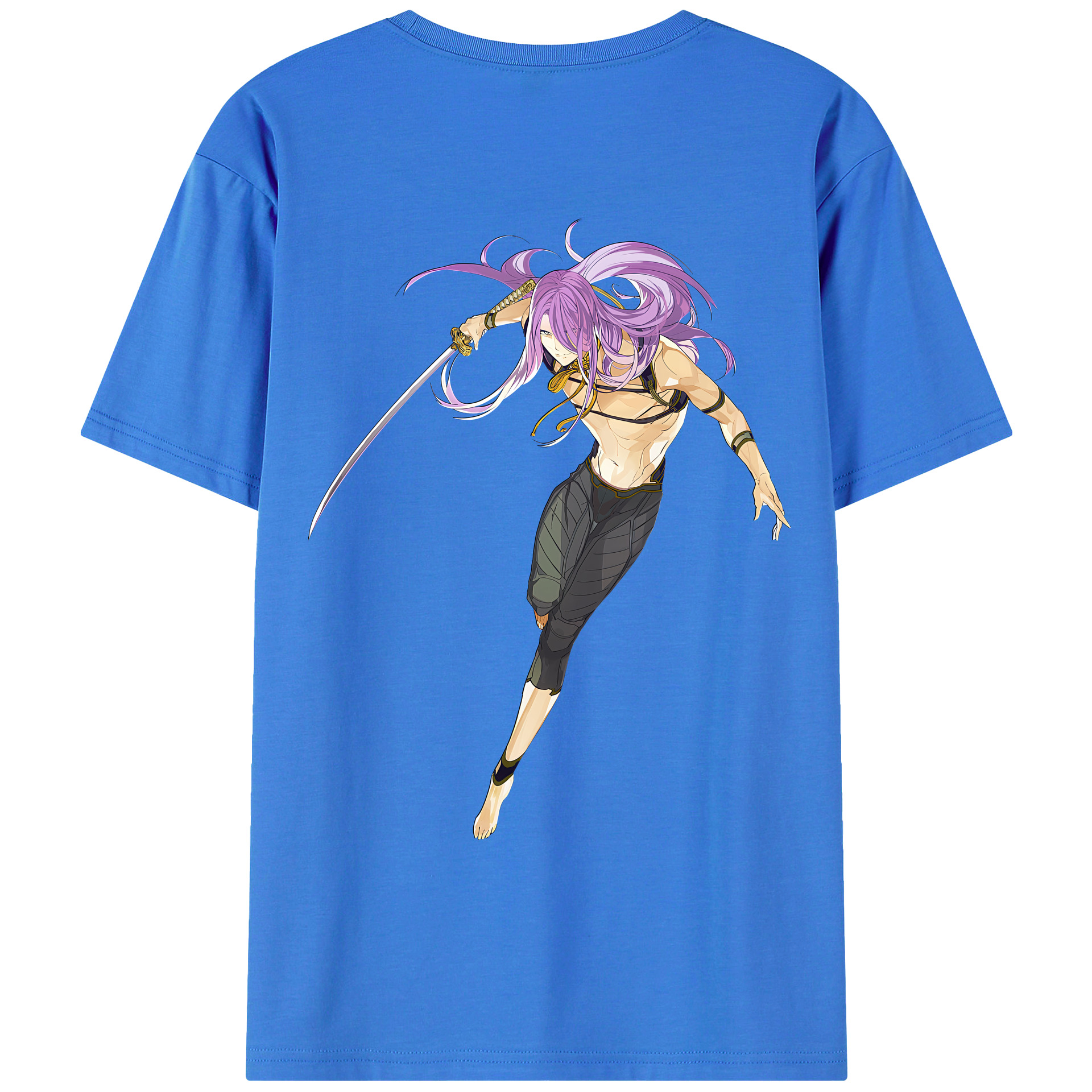 （画像用） 刀剣乱舞 Touken Ranbu 綿100％ メンズ半袖Tシャツ（バックプリント） 通気性