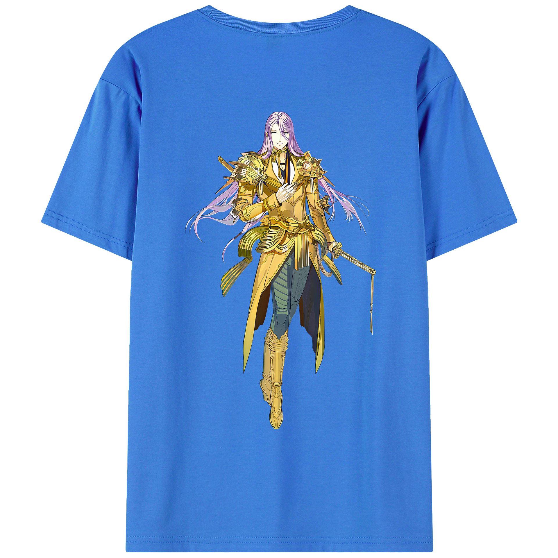 （画像用） 刀剣乱舞 Touken Ranbu 綿100％ メンズ半袖Tシャツ（バックプリント） 通気性