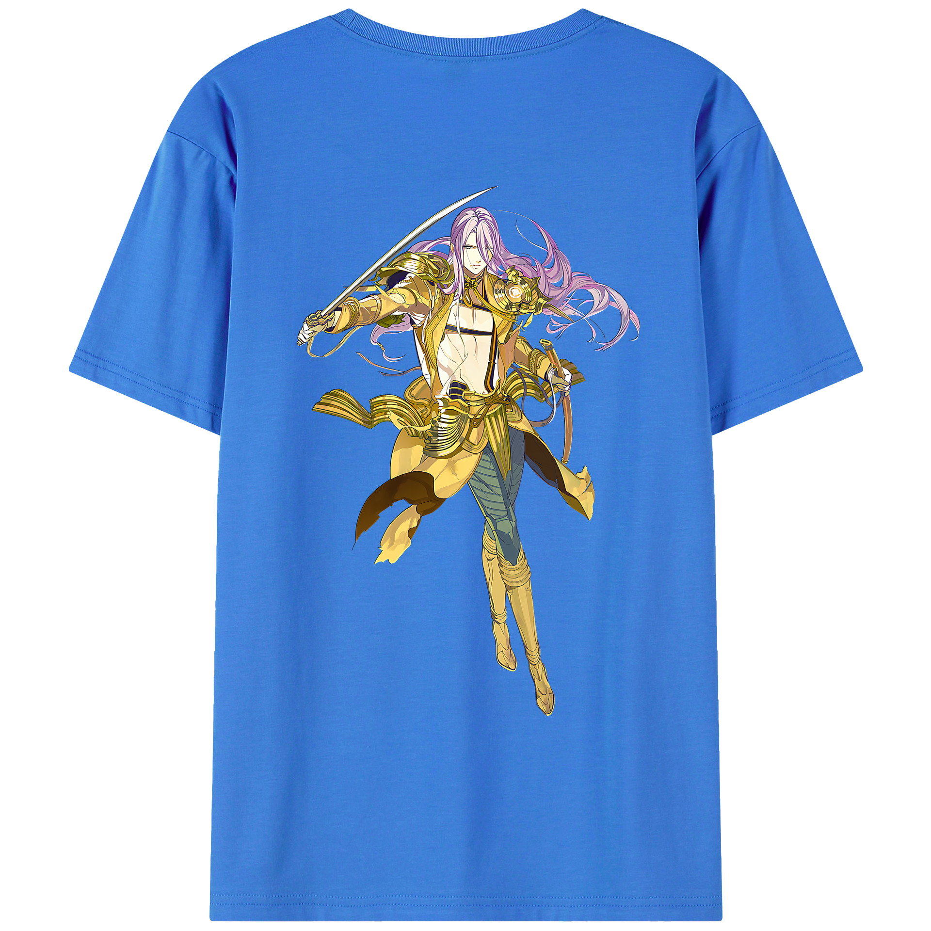 （画像用） 刀剣乱舞 Touken Ranbu 綿100％ メンズ半袖Tシャツ（バックプリント） 通気性