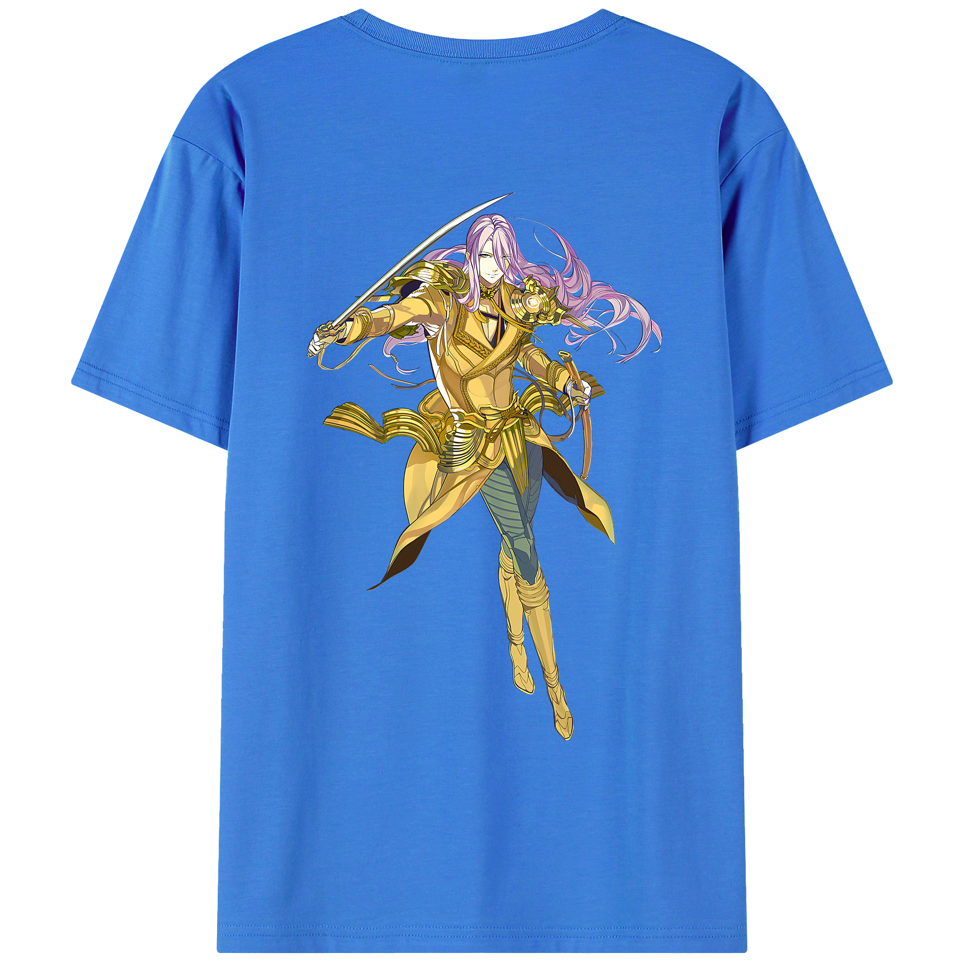 （画像用） 刀剣乱舞 Touken Ranbu 綿100％ メンズ半袖Tシャツ（バックプリント） 通気性