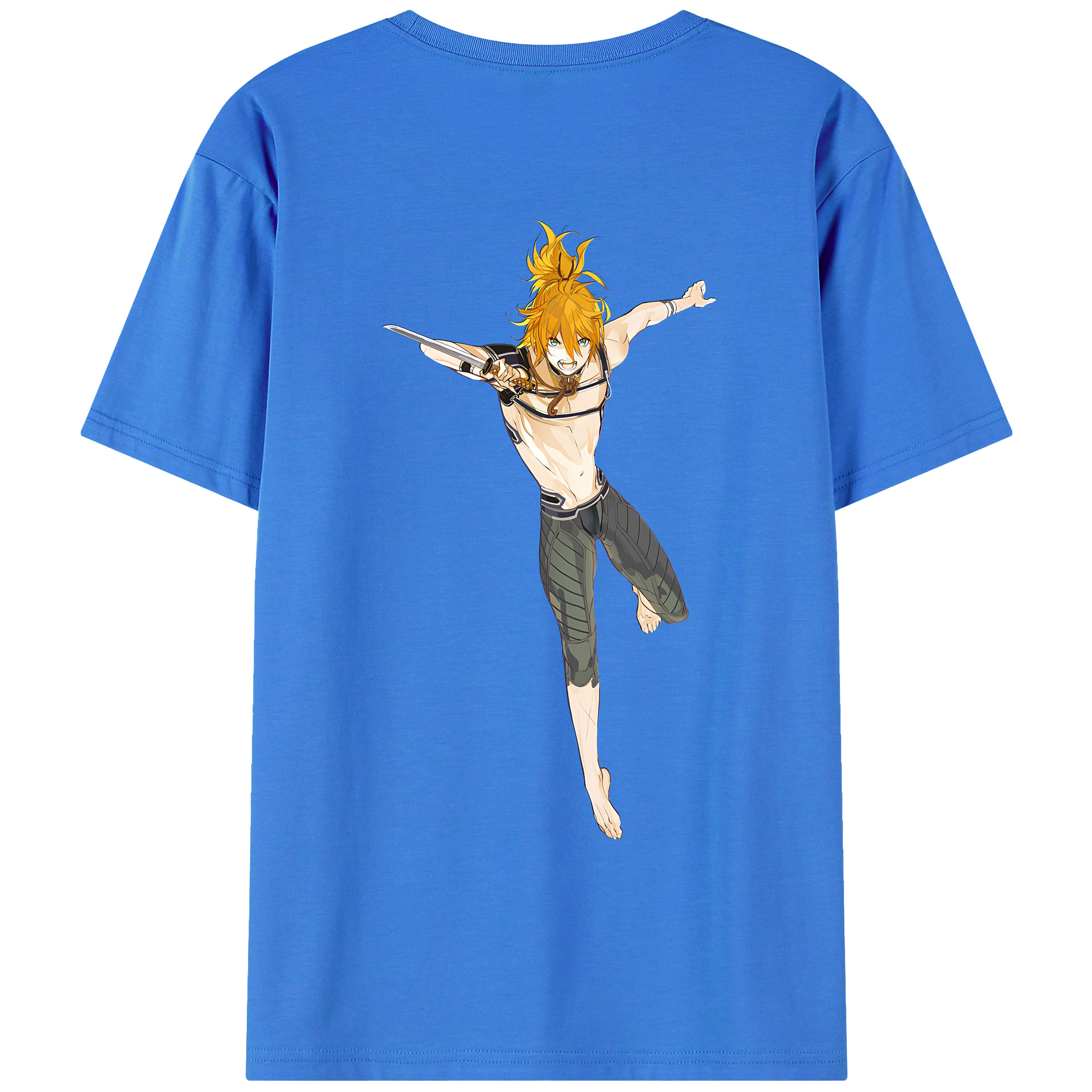 （画像用） 刀剣乱舞 Touken Ranbu 綿100％ メンズ半袖Tシャツ（バックプリント） 通気性