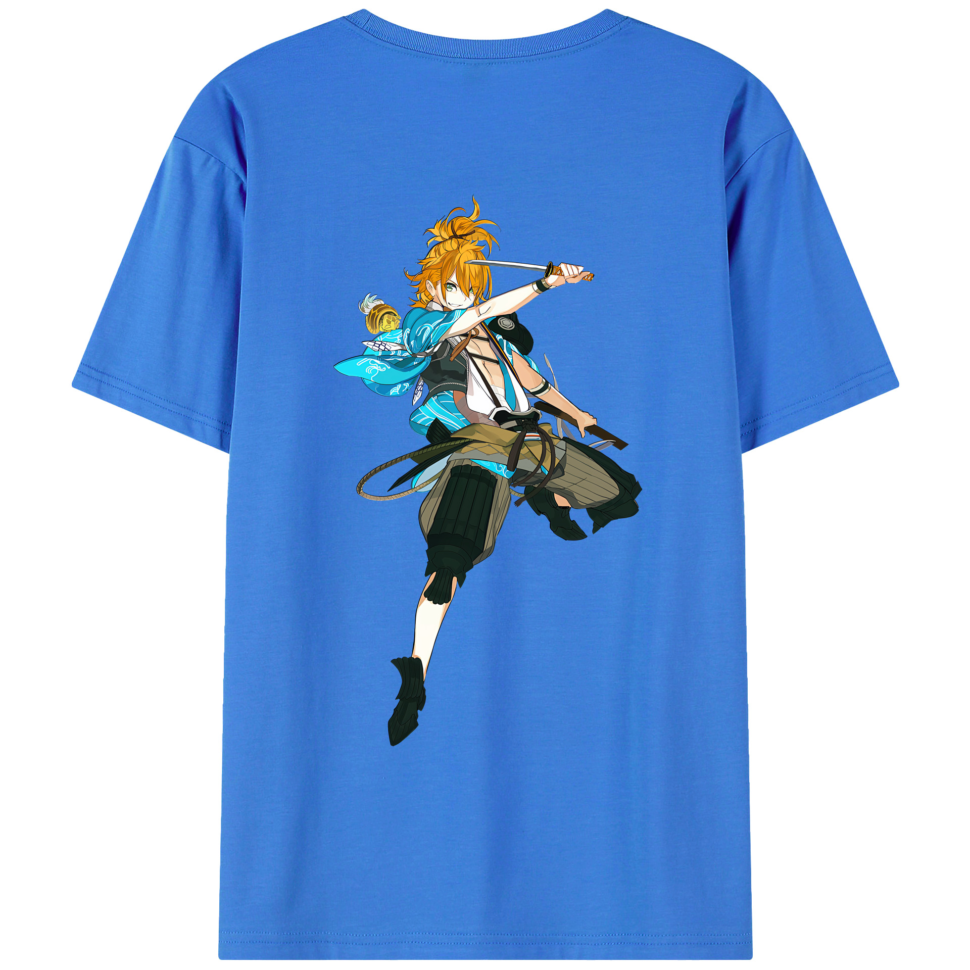 （画像用） 刀剣乱舞 Touken Ranbu 綿100％ メンズ半袖Tシャツ（バックプリント） 通気性