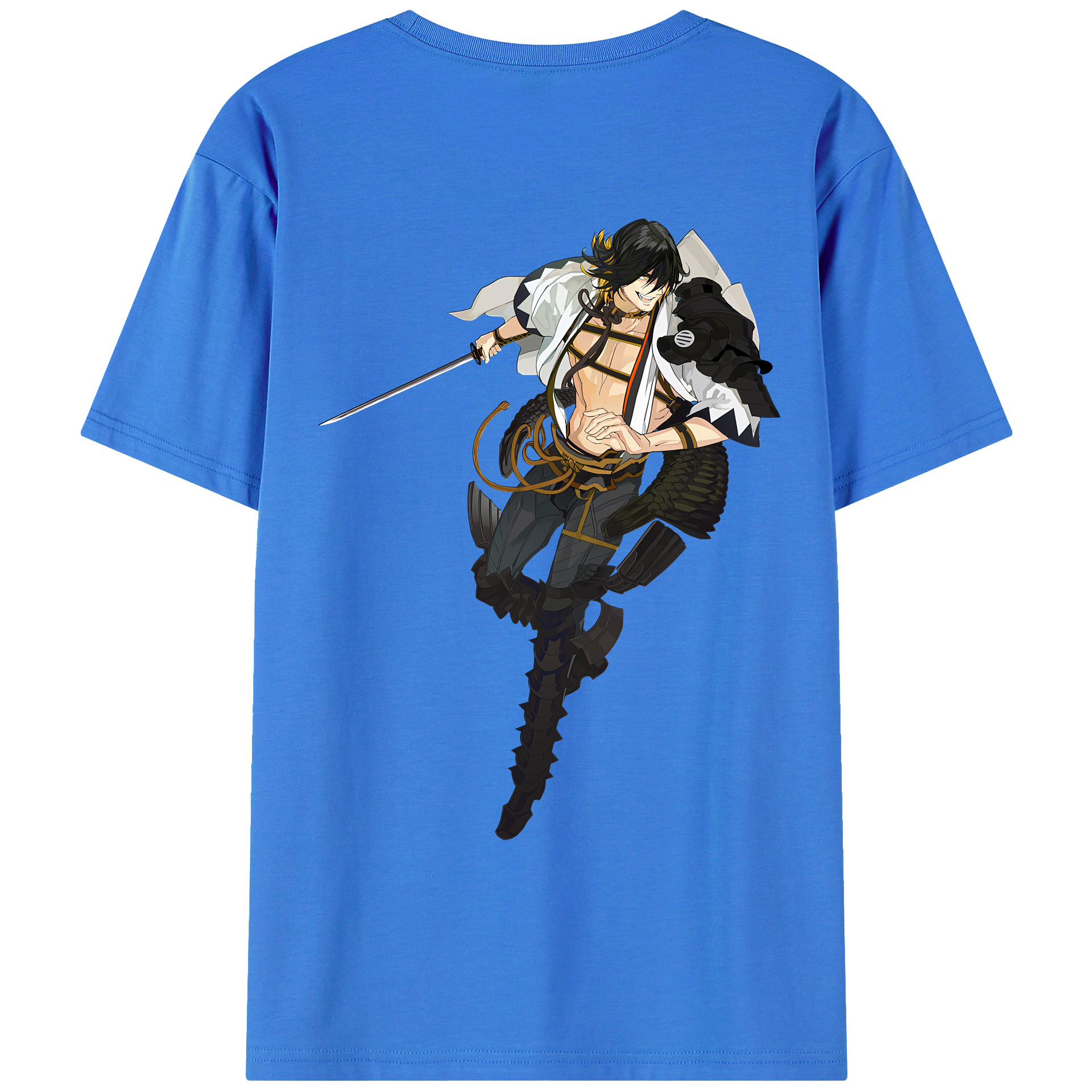 （画像用） 刀剣乱舞 Touken Ranbu 綿100％ メンズ半袖Tシャツ（バックプリント） 通気性