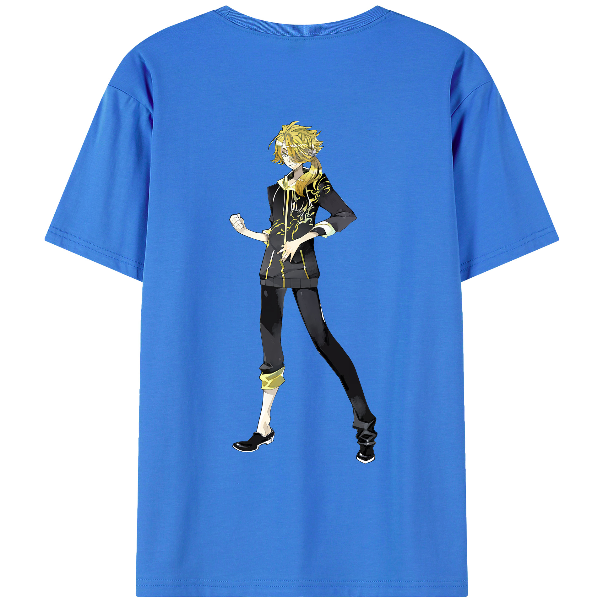 （画像用） 刀剣乱舞 Touken Ranbu 綿100％ メンズ半袖Tシャツ（バックプリント） 通気性