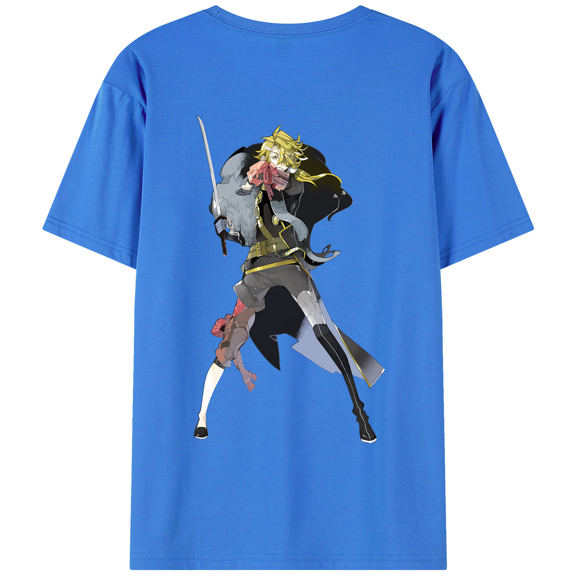 （画像用） 刀剣乱舞 Touken Ranbu 綿100％ メンズ半袖Tシャツ（バックプリント） 通気性