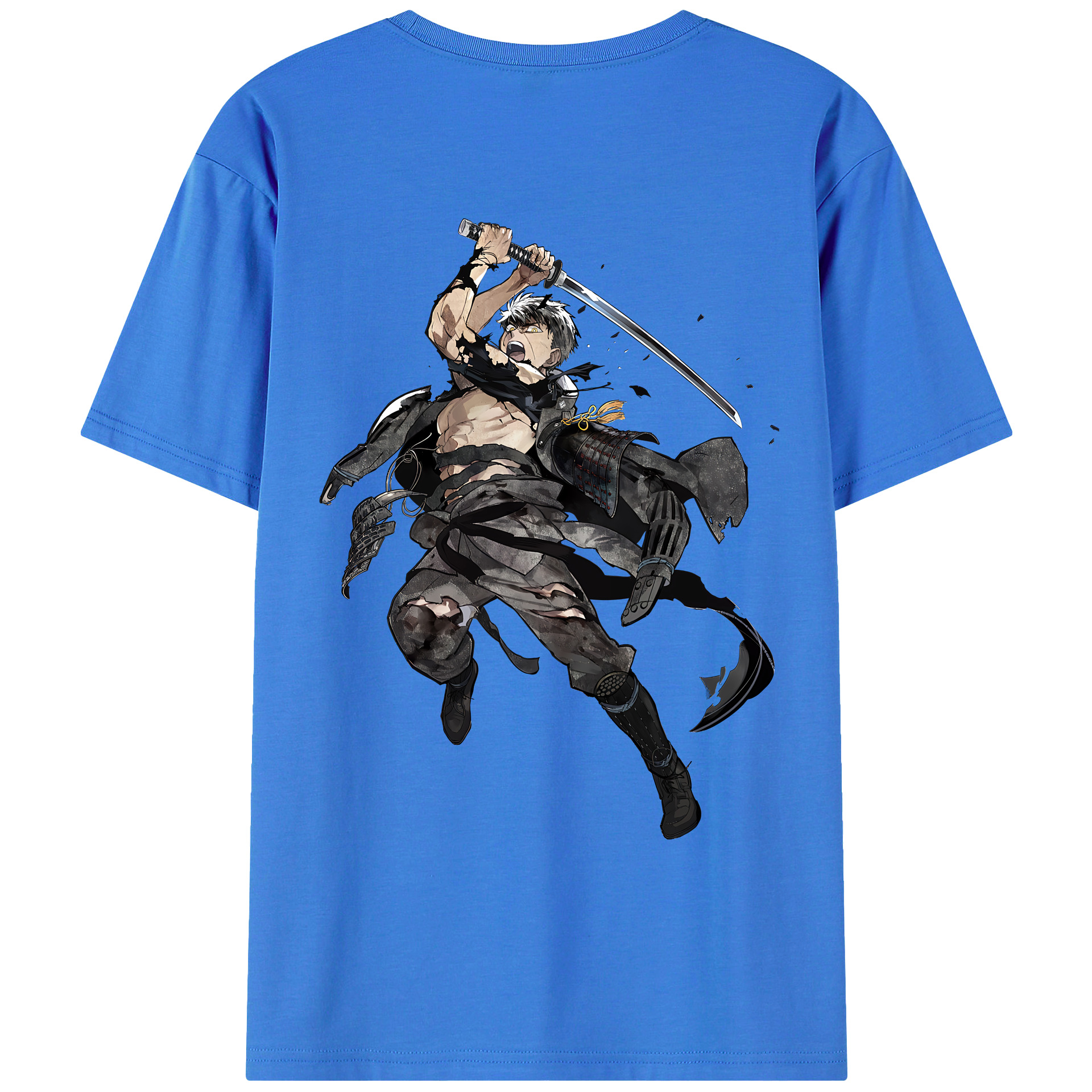 （画像用） 刀剣乱舞 Touken Ranbu 綿100％ メンズ半袖Tシャツ（バックプリント） 通気性