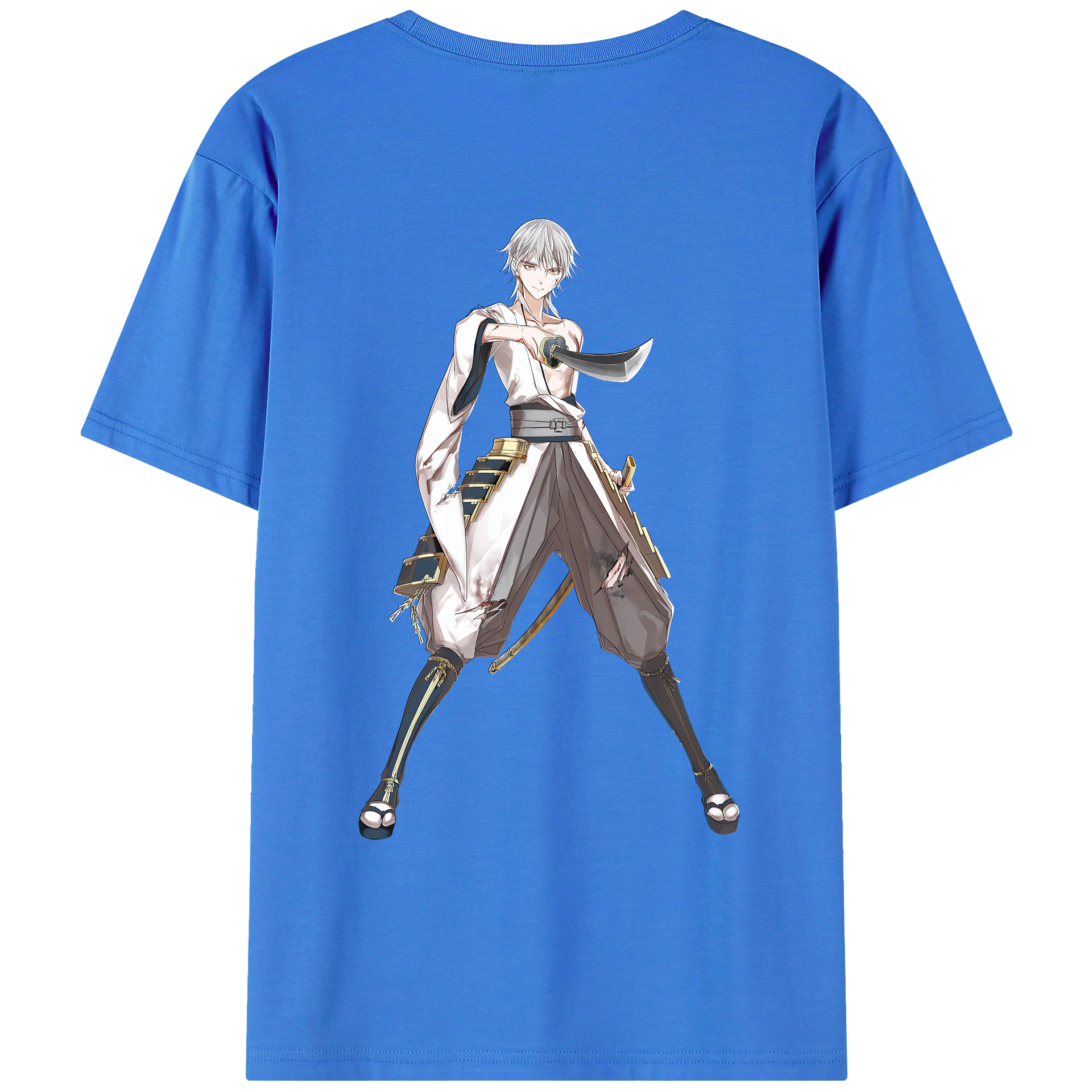 （画像用） 刀剣乱舞 Touken Ranbu 綿100％ メンズ半袖Tシャツ（バックプリント） 通気性
